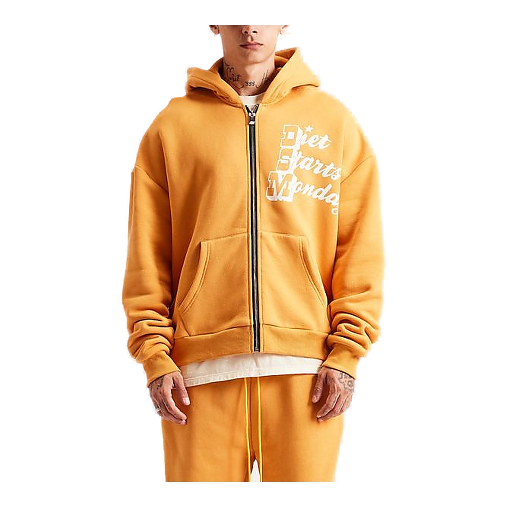 Diet Starts Star Full Zip Sweatshirt - Orange
