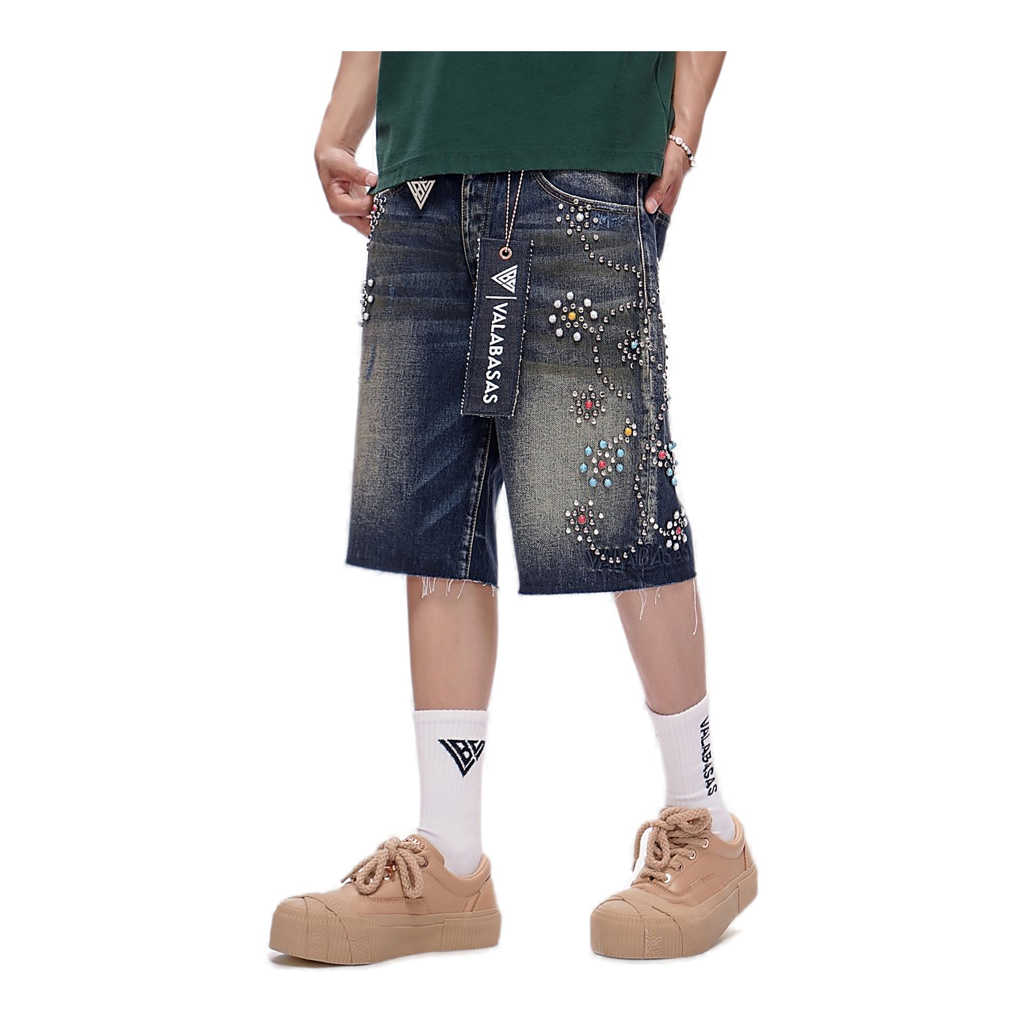 Valabasas Embroidered Shorts - Raw Hem