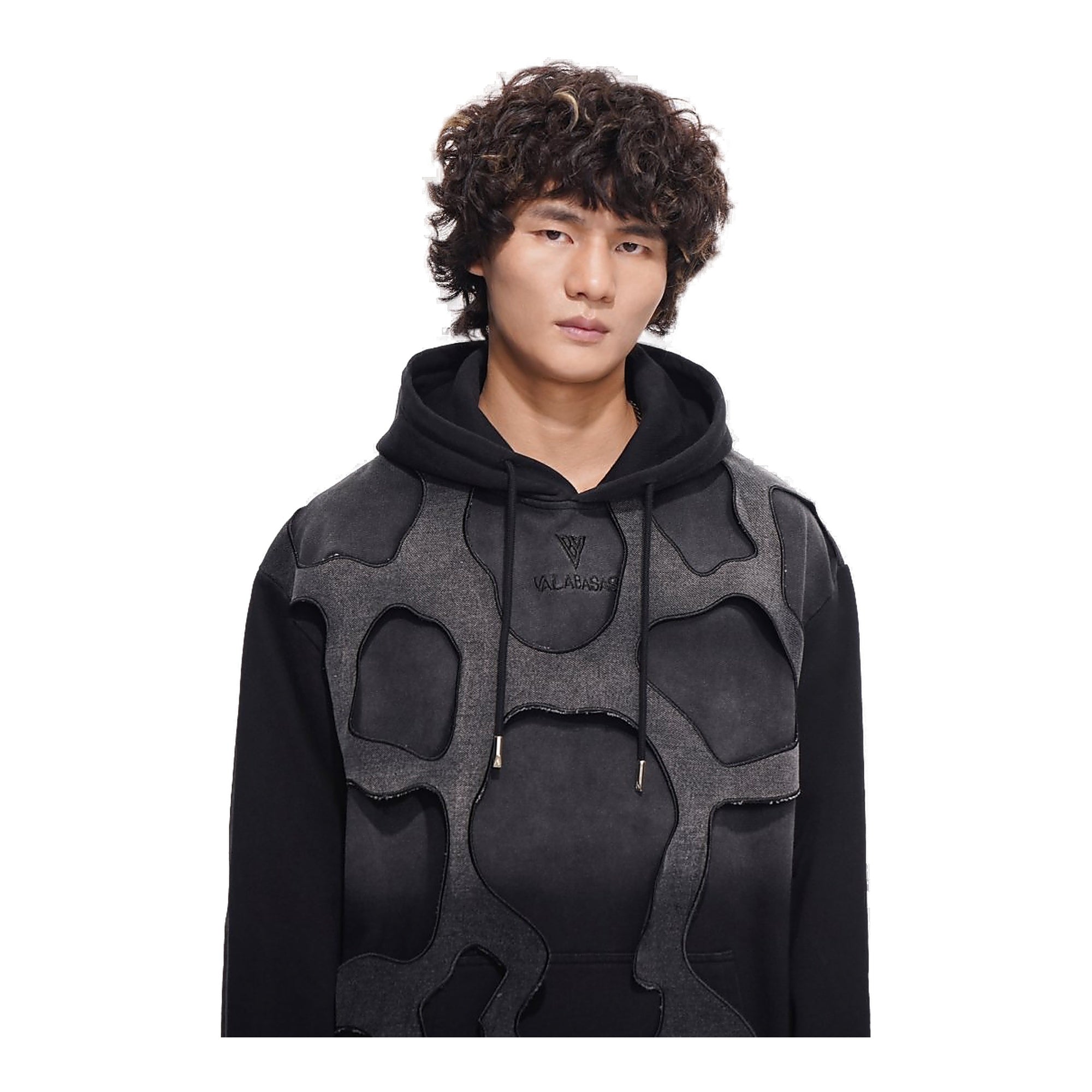 Valabasas Cappa Textured Panel Hoodie - Black
