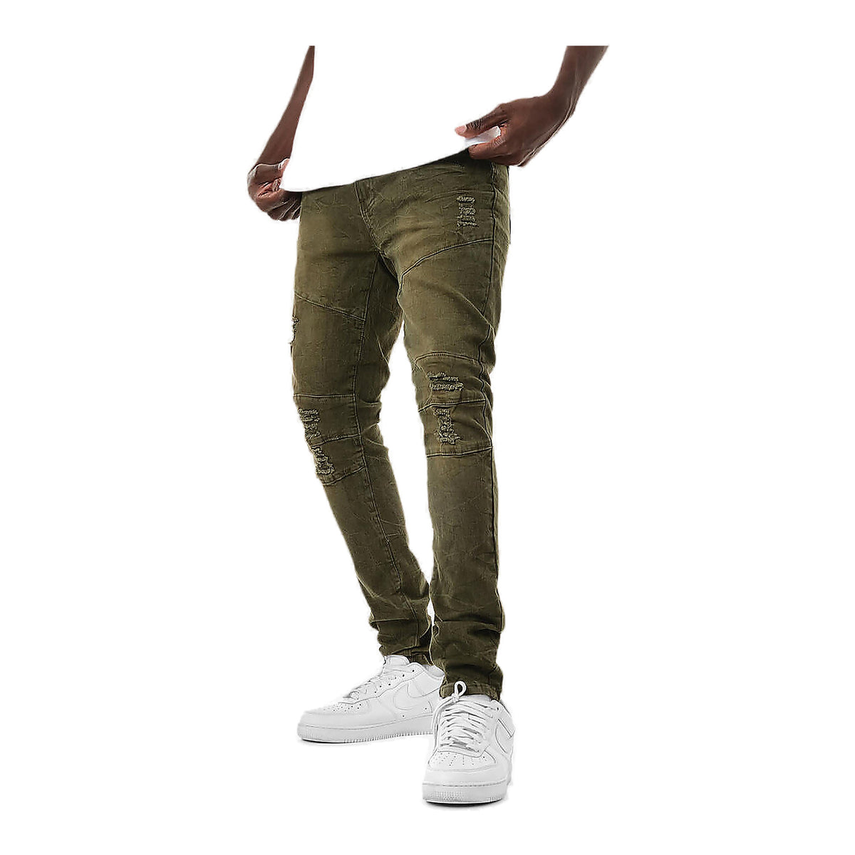 Copper Rivet Reinforced Jeans - Distressed