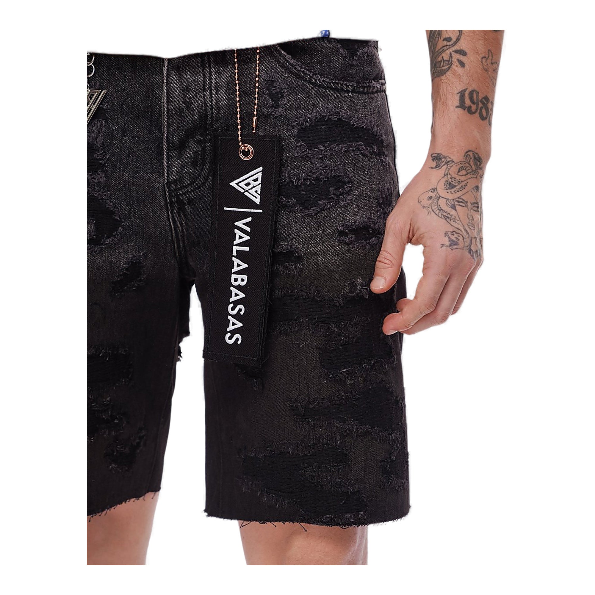 Valabasas Distressed Shorts - Frayed Hem