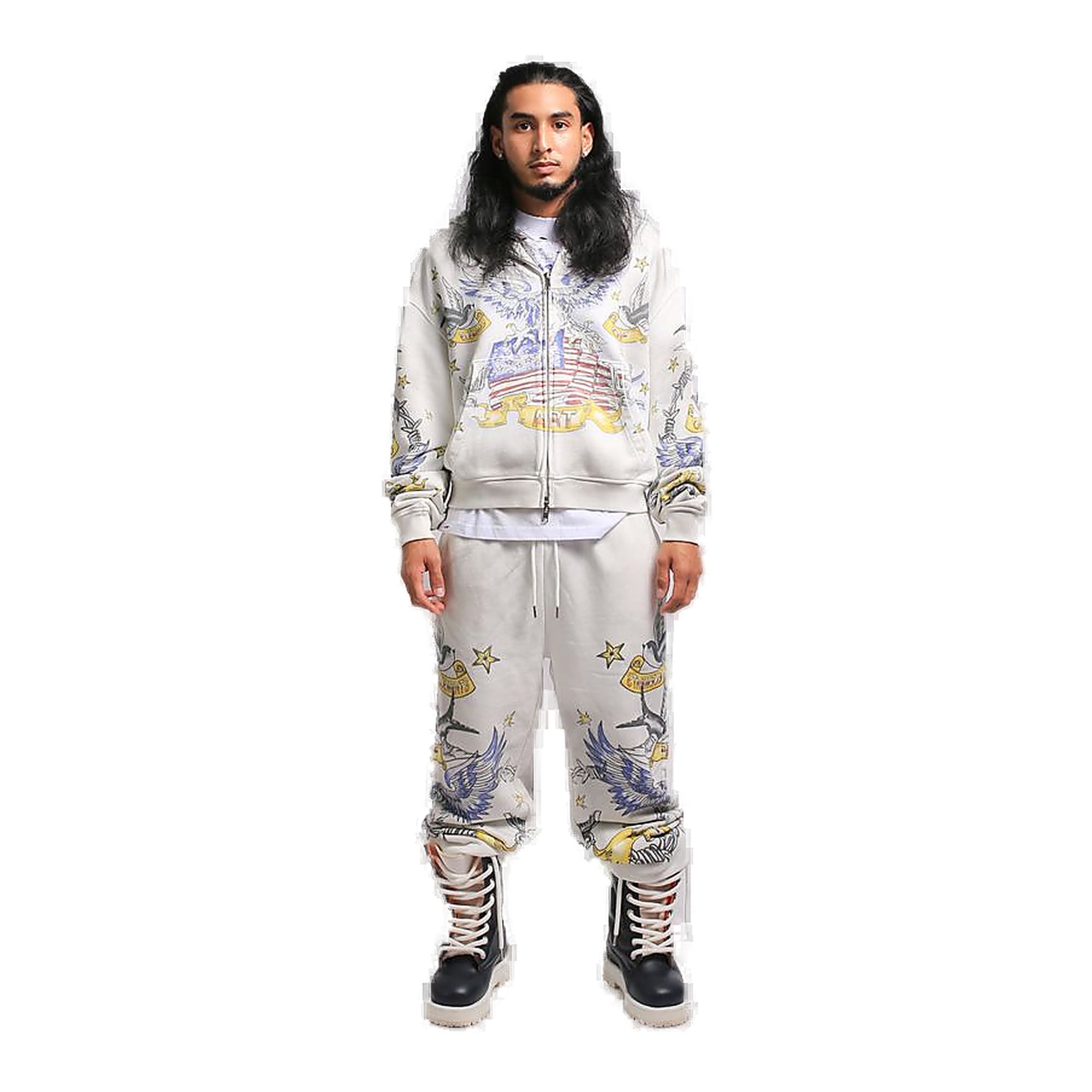 Elements Of Art Americana Hoodie - Gray