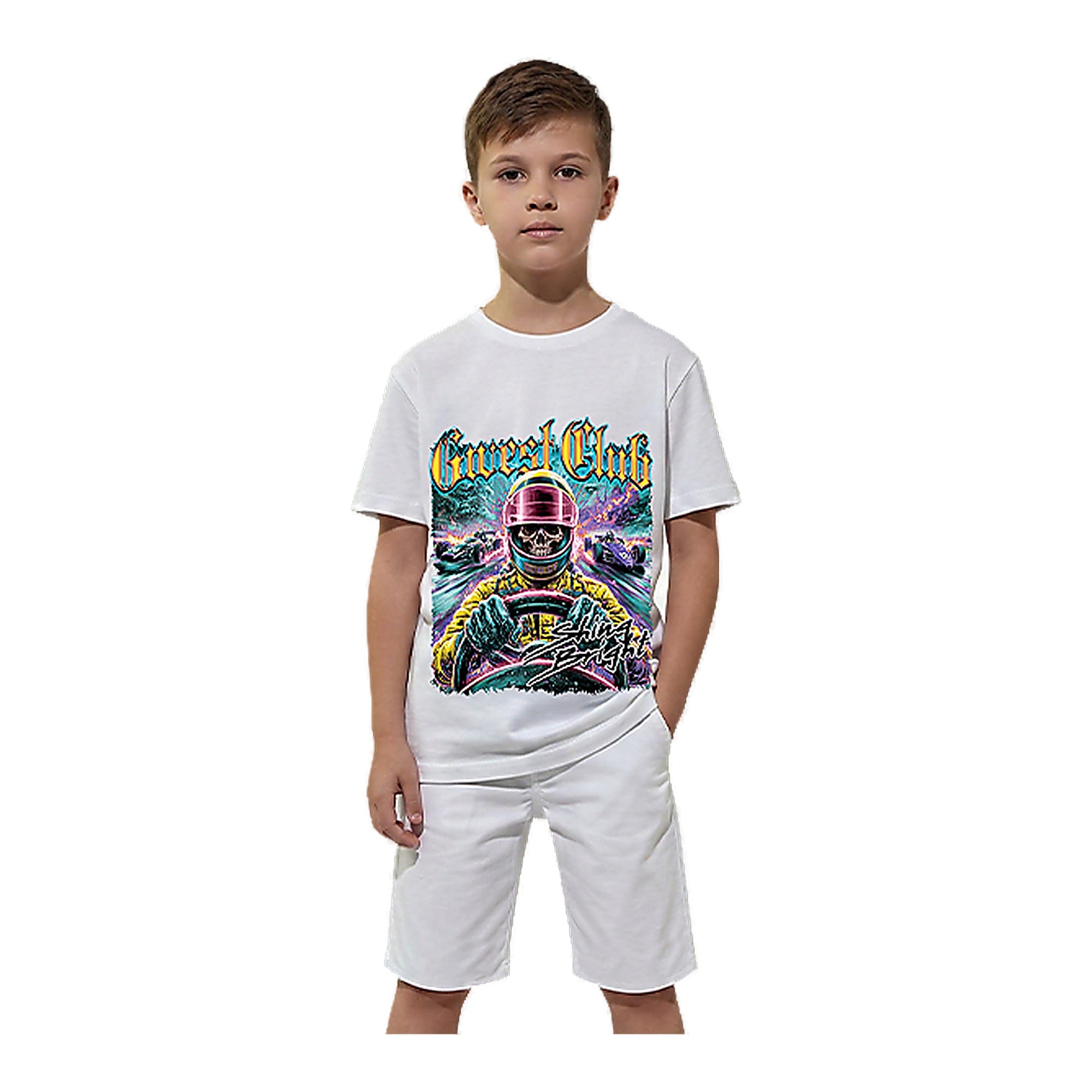 G-West Hellspeed Youth T-Shirt - Graphic White/Yellow/Purple