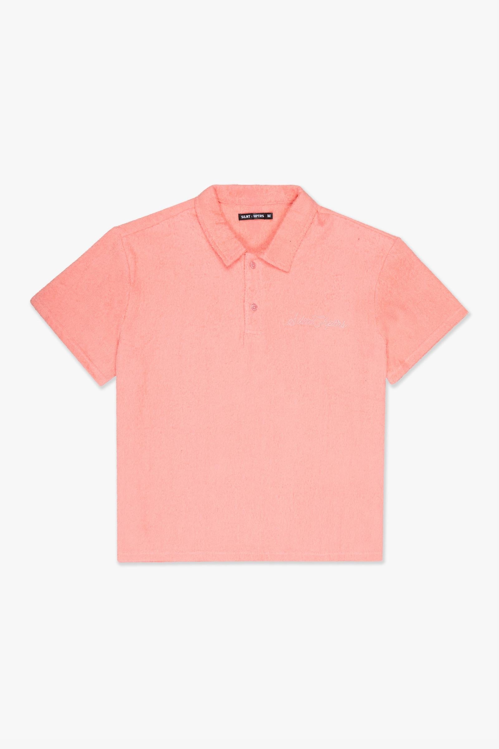 Silnt Chptrs Rose Collar Polo Shirt - Terry Texture