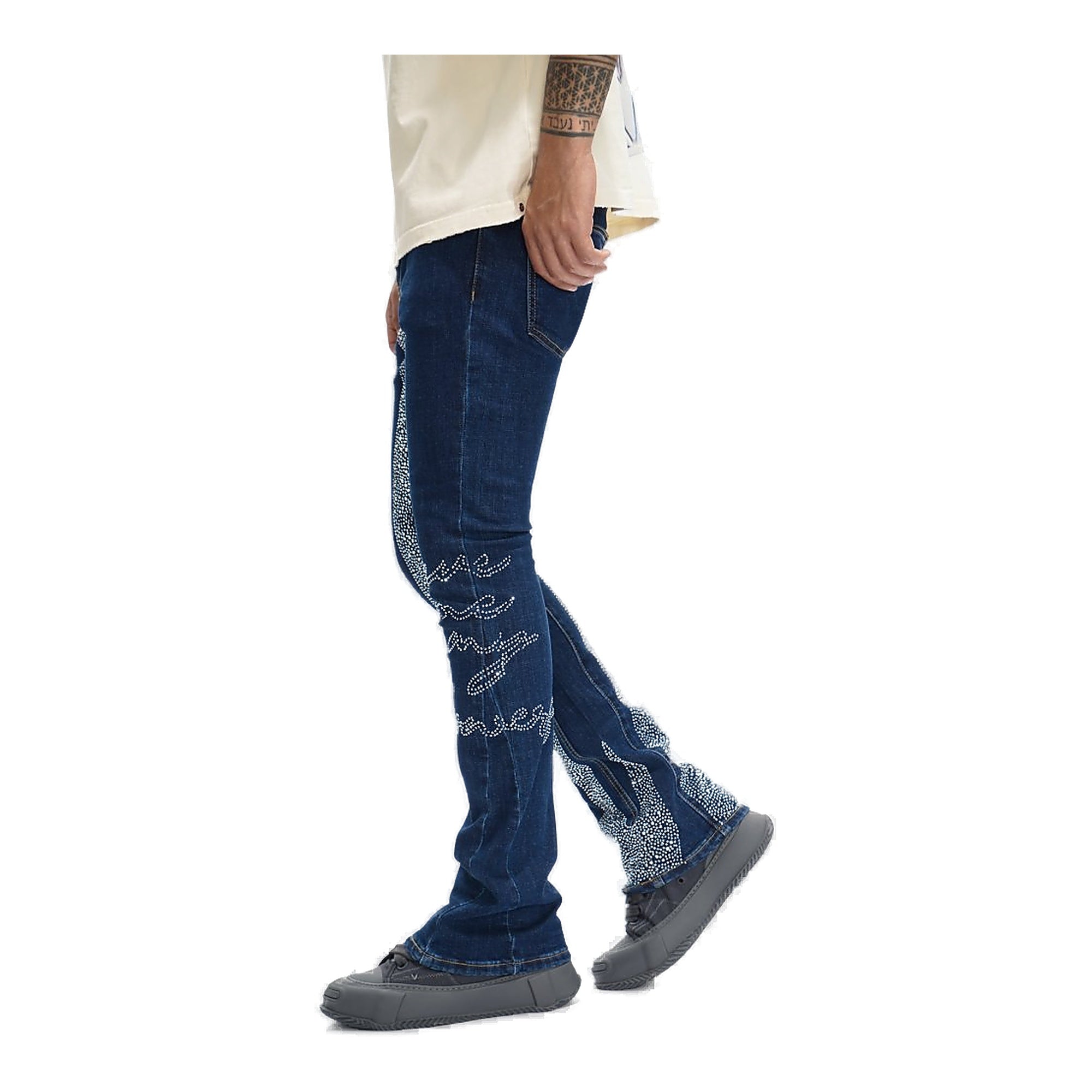 Valabasas Scripted Denim Men's Jeans - Dark Blue