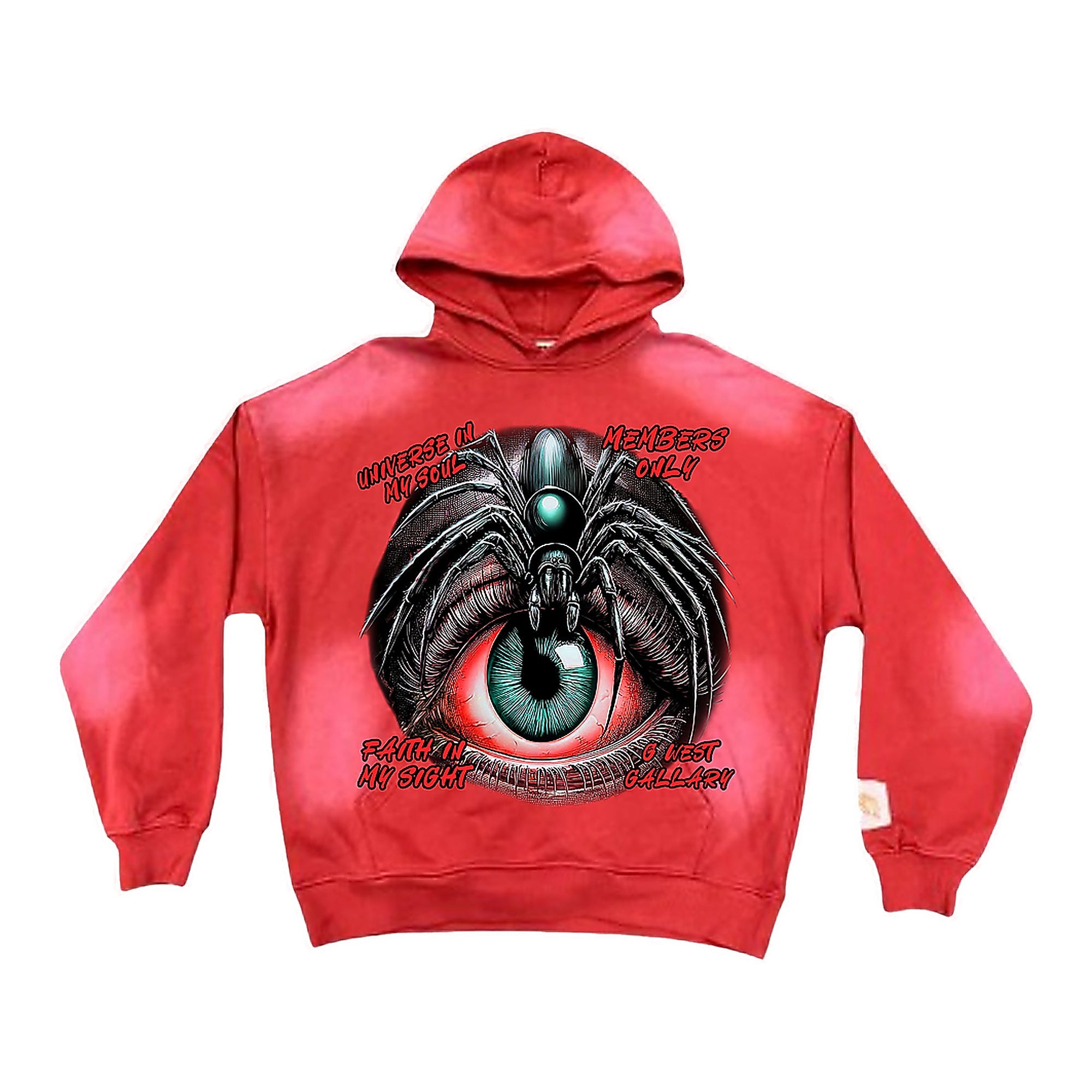 G-West Vision Weaver Hoodie - Rhinestone Graphic Red