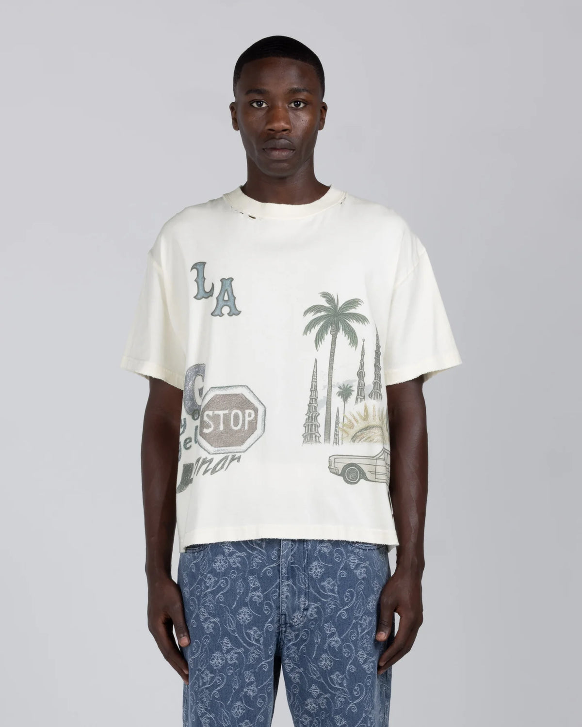 Honor The Gift - All Over Los Angeles Tee - Bone