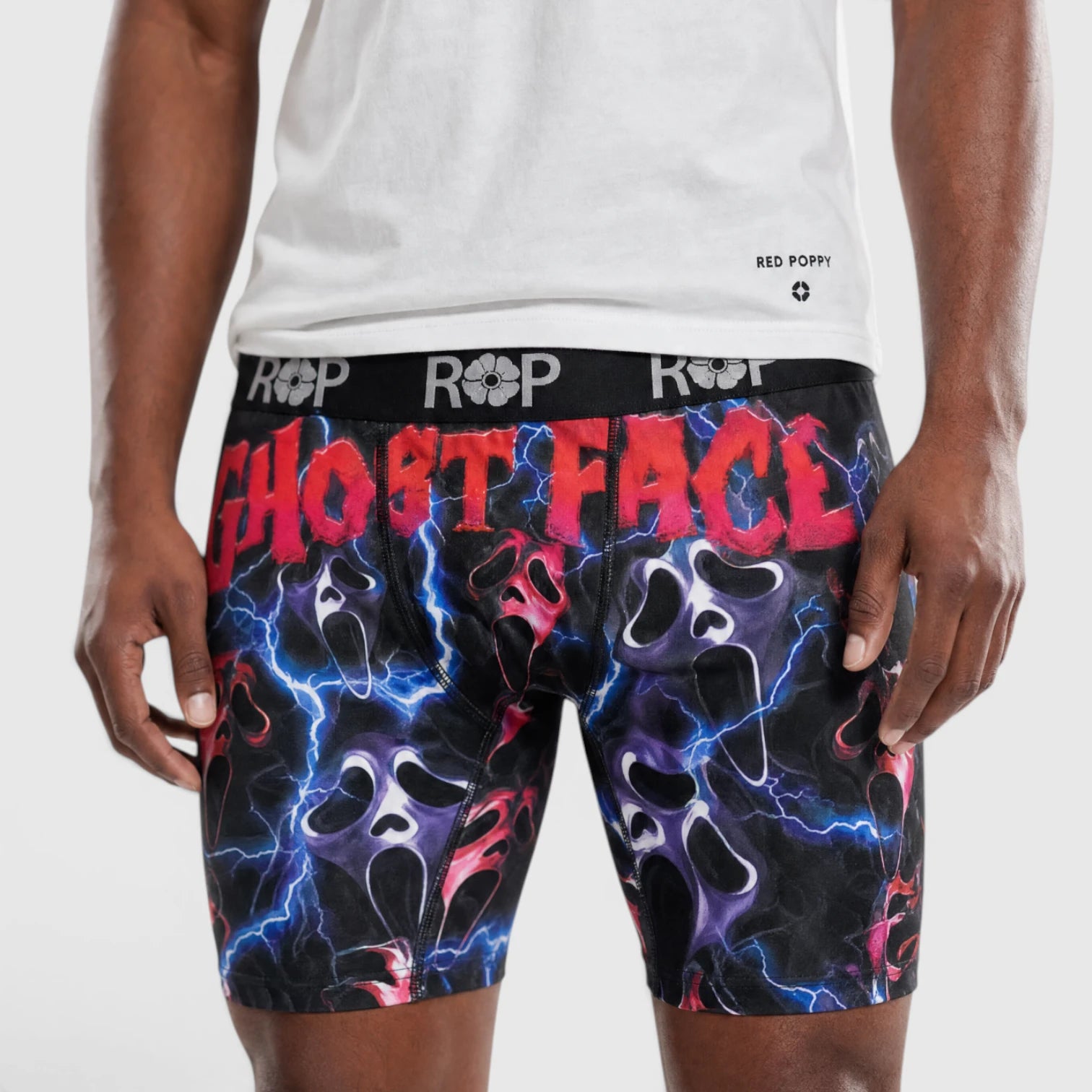 Red Poppy Ghost Face Boxer Briefs - Graphic