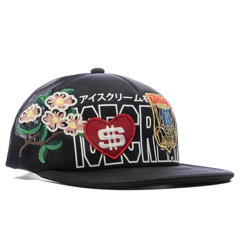 Ice Cream Heart Trucker Hat - Embroidered Patches