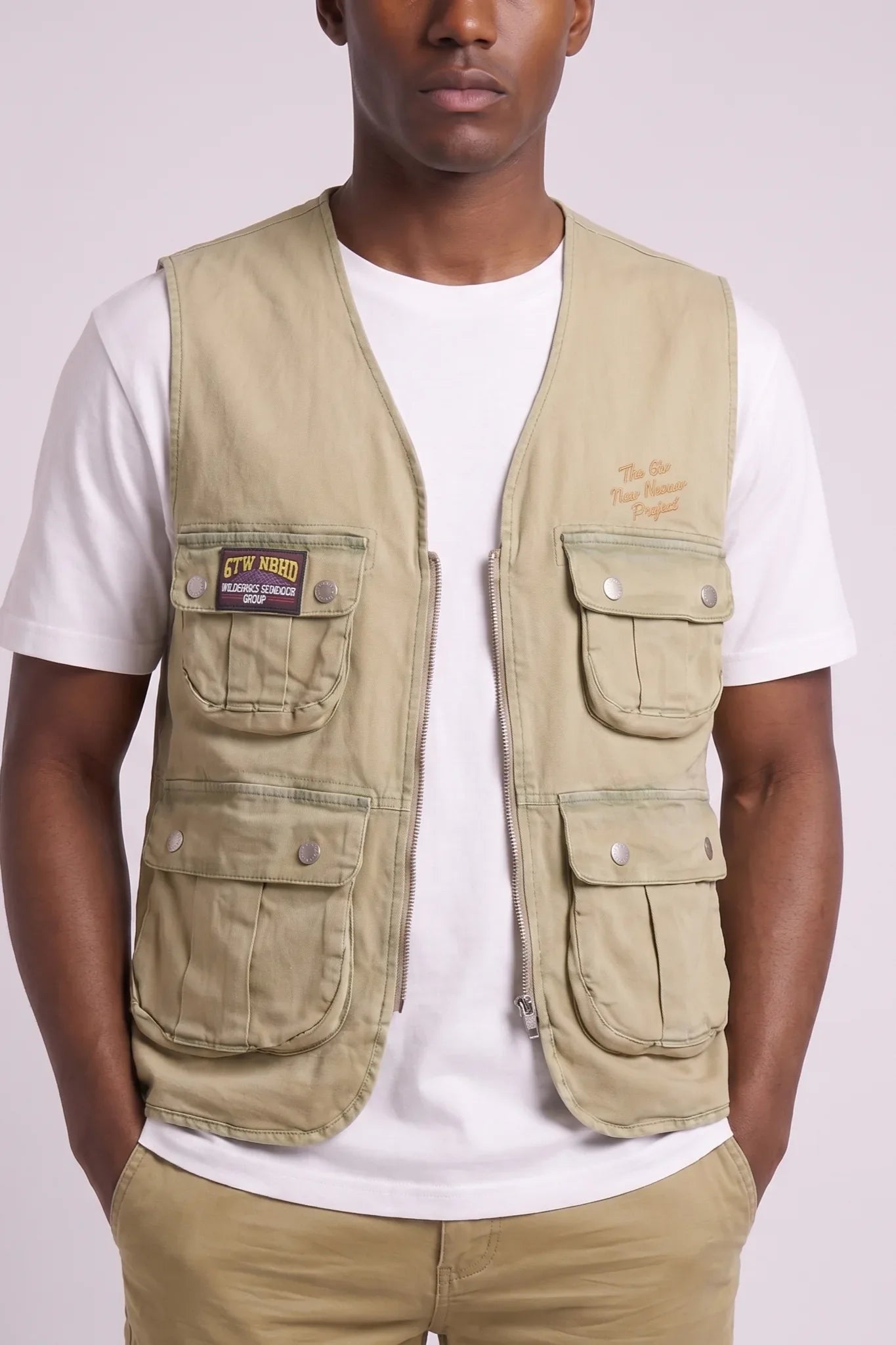 6th Nbrhd Embroidered Vest - Cargo