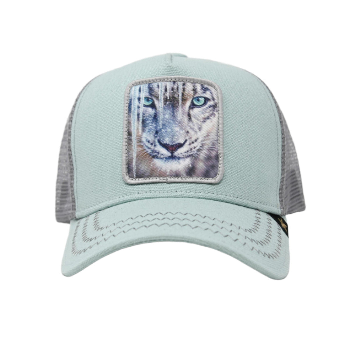 Gold Star Ice Tiger Trucker Hat - Light Blue