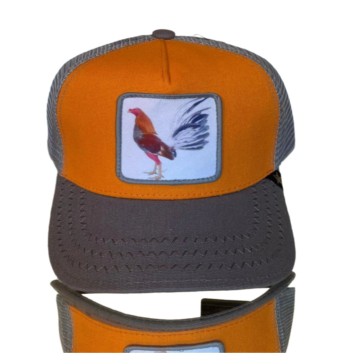 Gold Star Rooster Trucker Hat - Orange