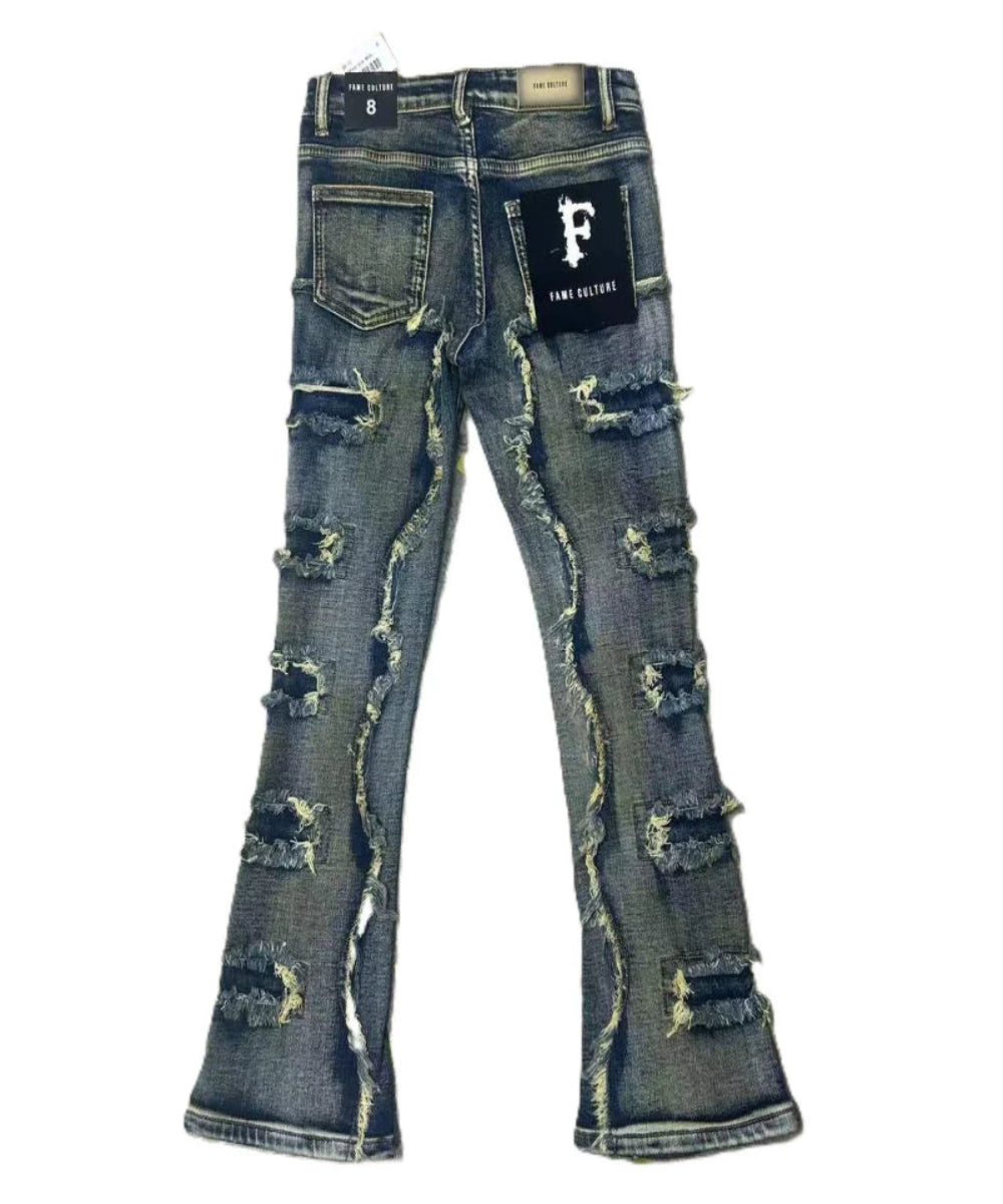 Fame Culture Stacked Jean Kid's Jeans - Dark Wash