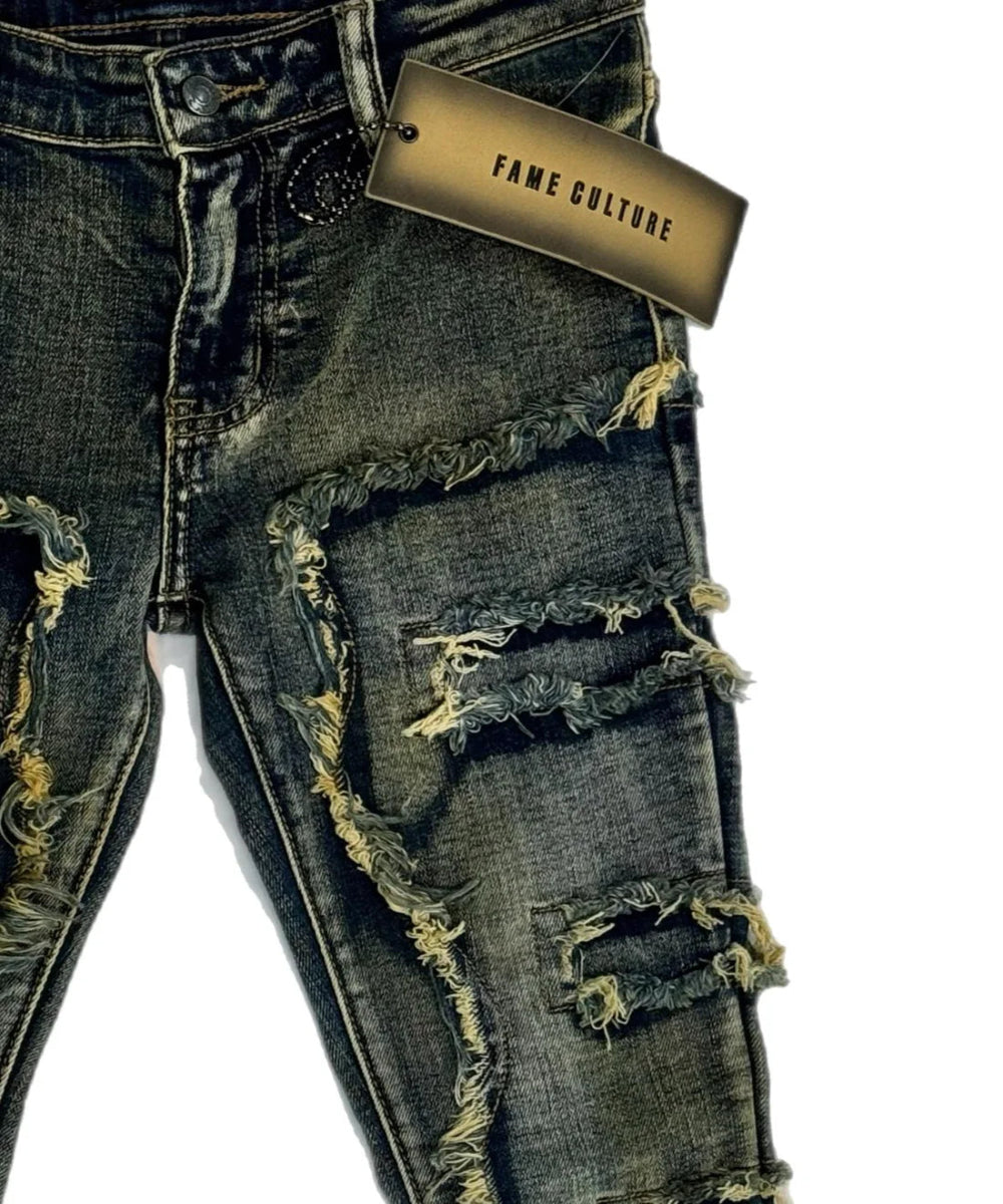 Fame Culture Stacked Jean Kid's Jeans - Dark Wash