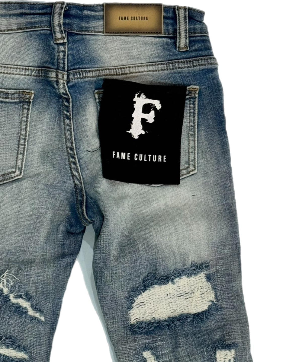 Fame Culture Legacy Skinny Jean Kids - Distressed Blue