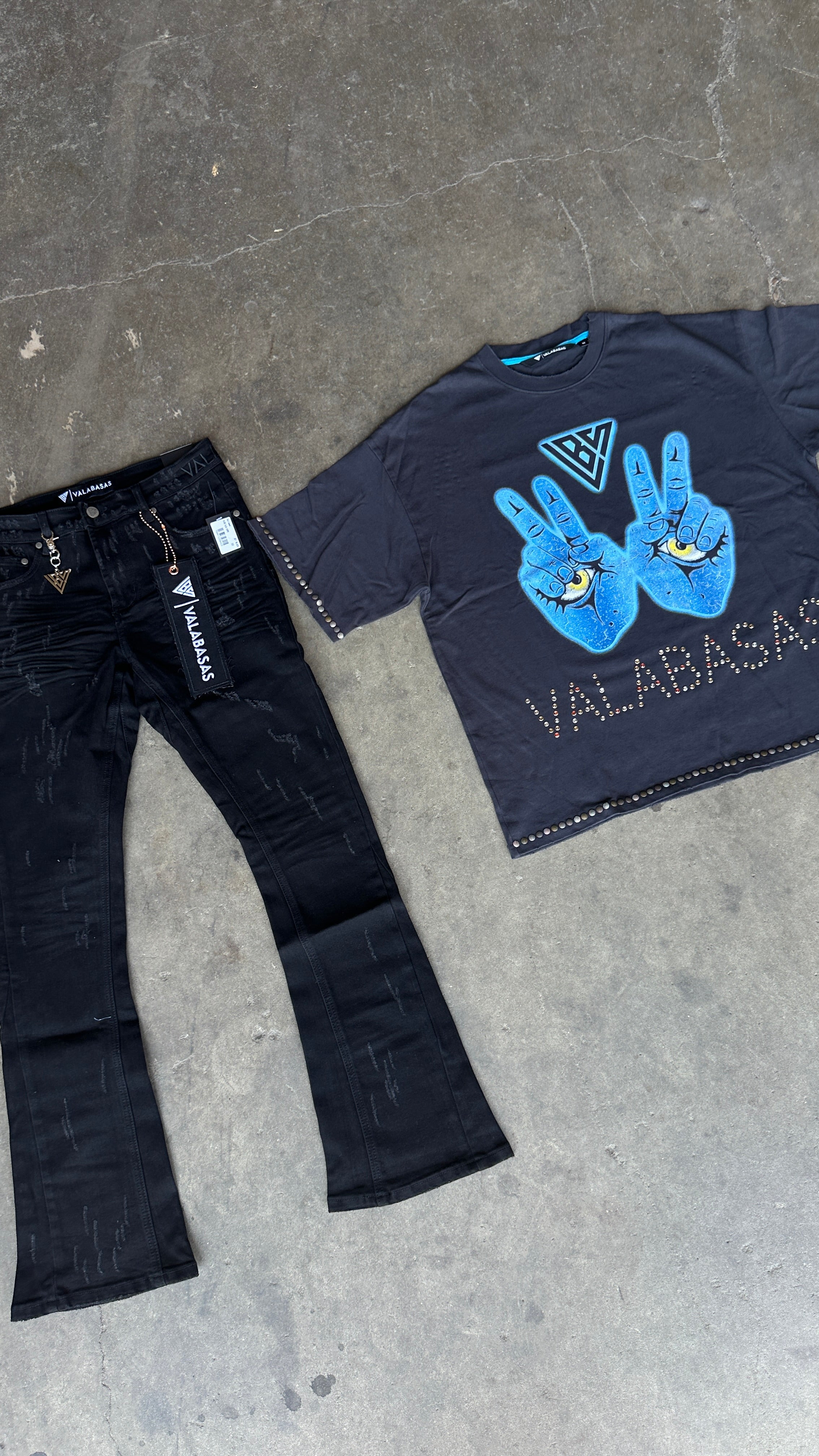 Valabasas Peace T-Shirt - Graphic Vintage Grey