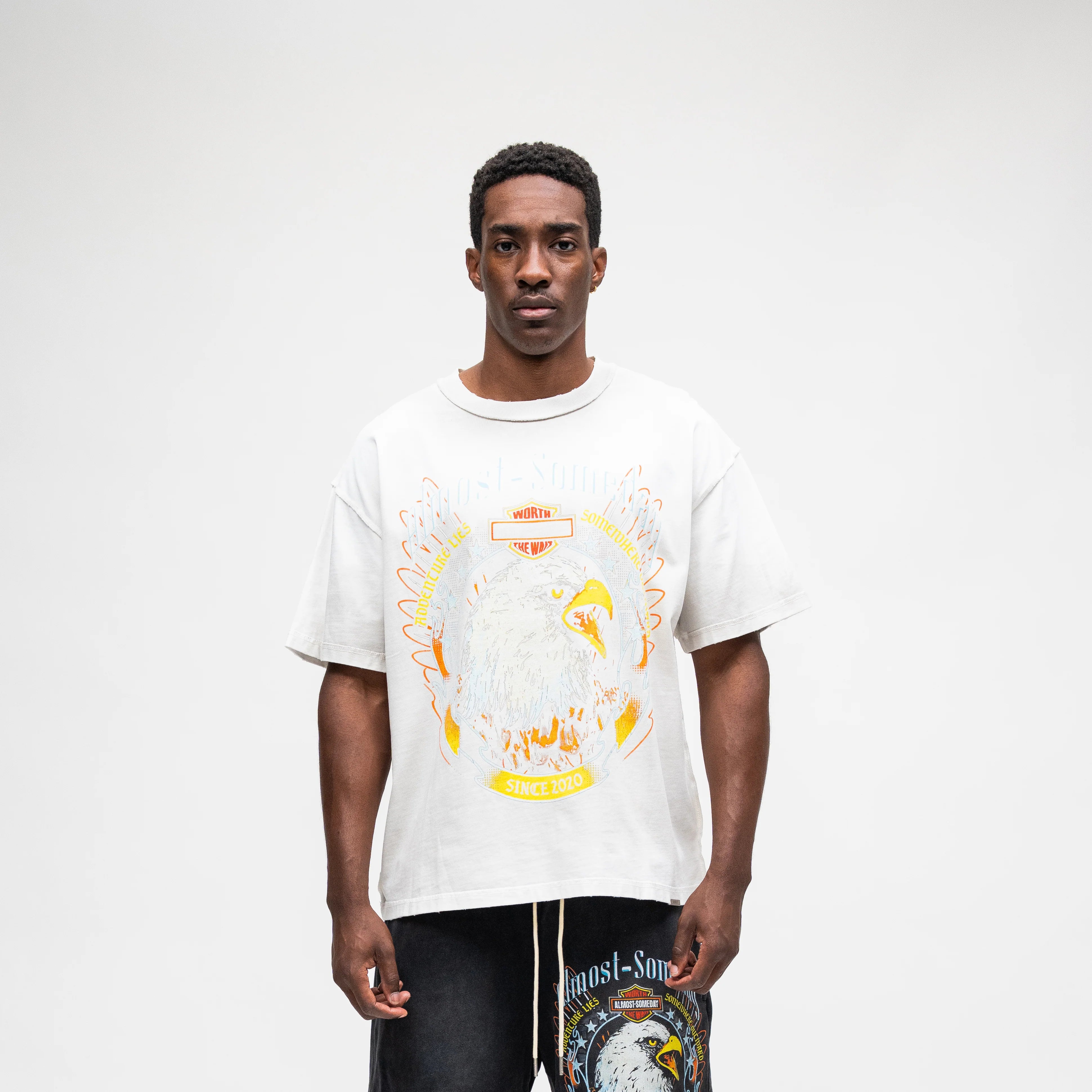 Almost Someday - Outward Tee - Dirty Wash White