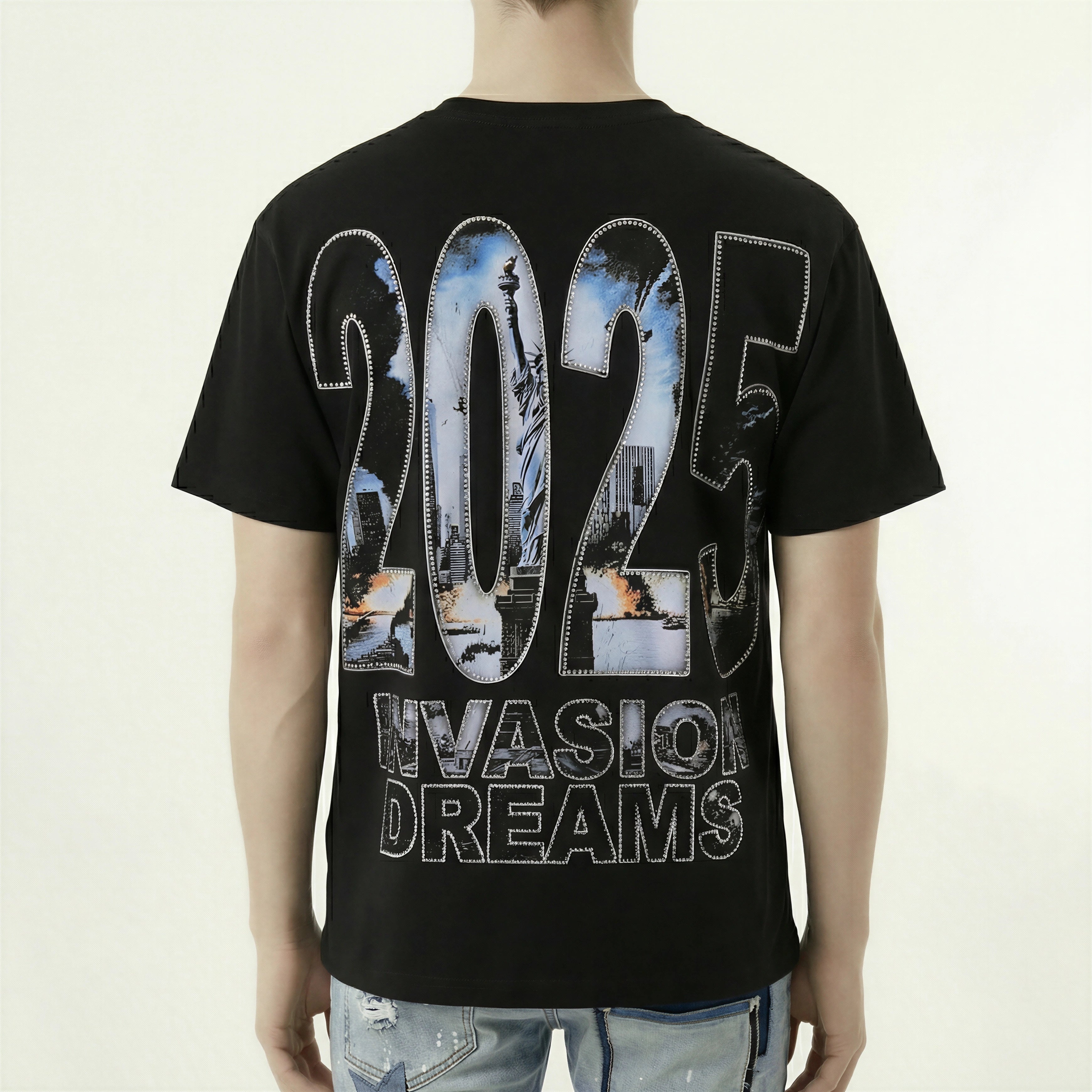 Red Poppy T-Shirt - Black