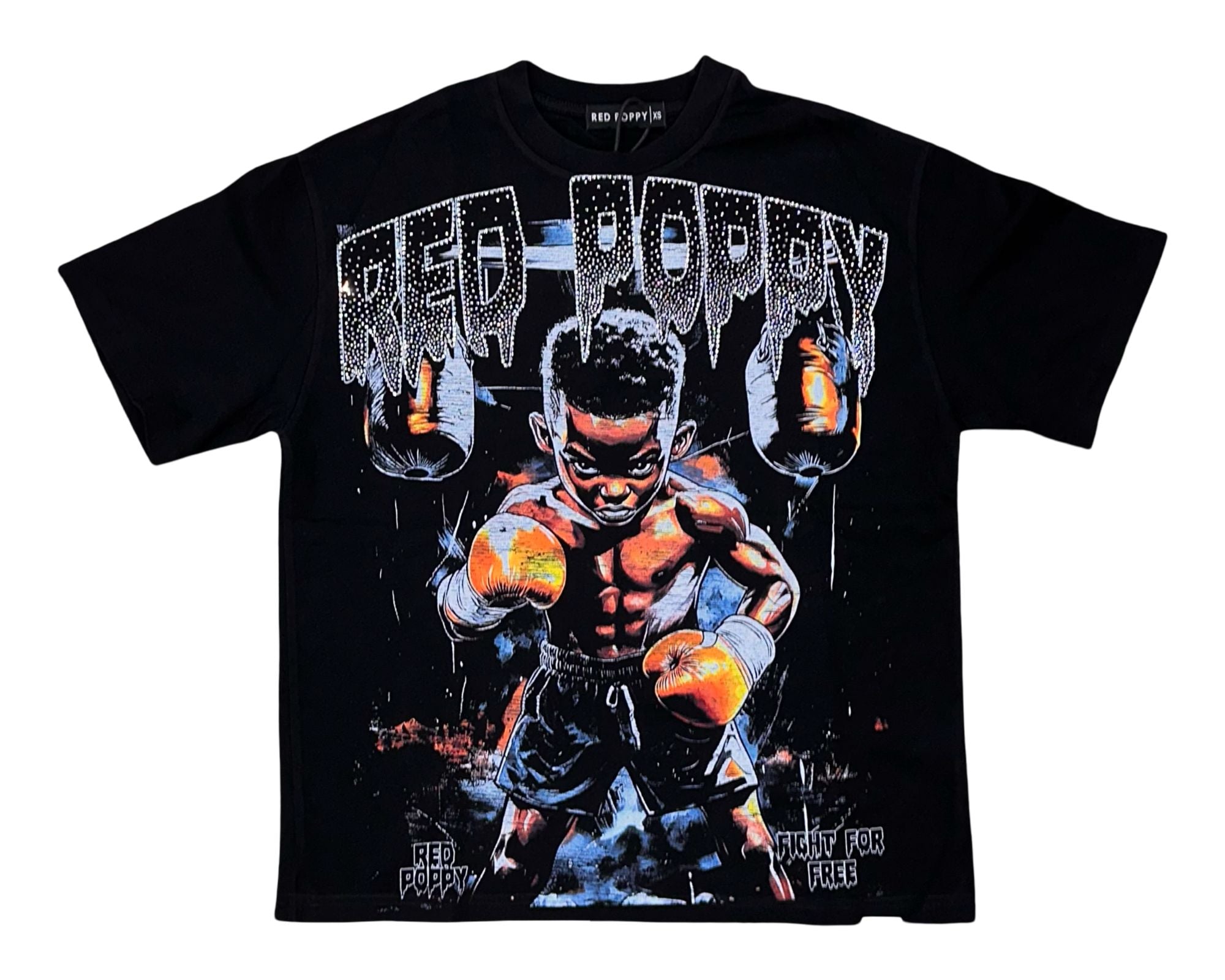 Red Poppy Men's T-Shirt - Black