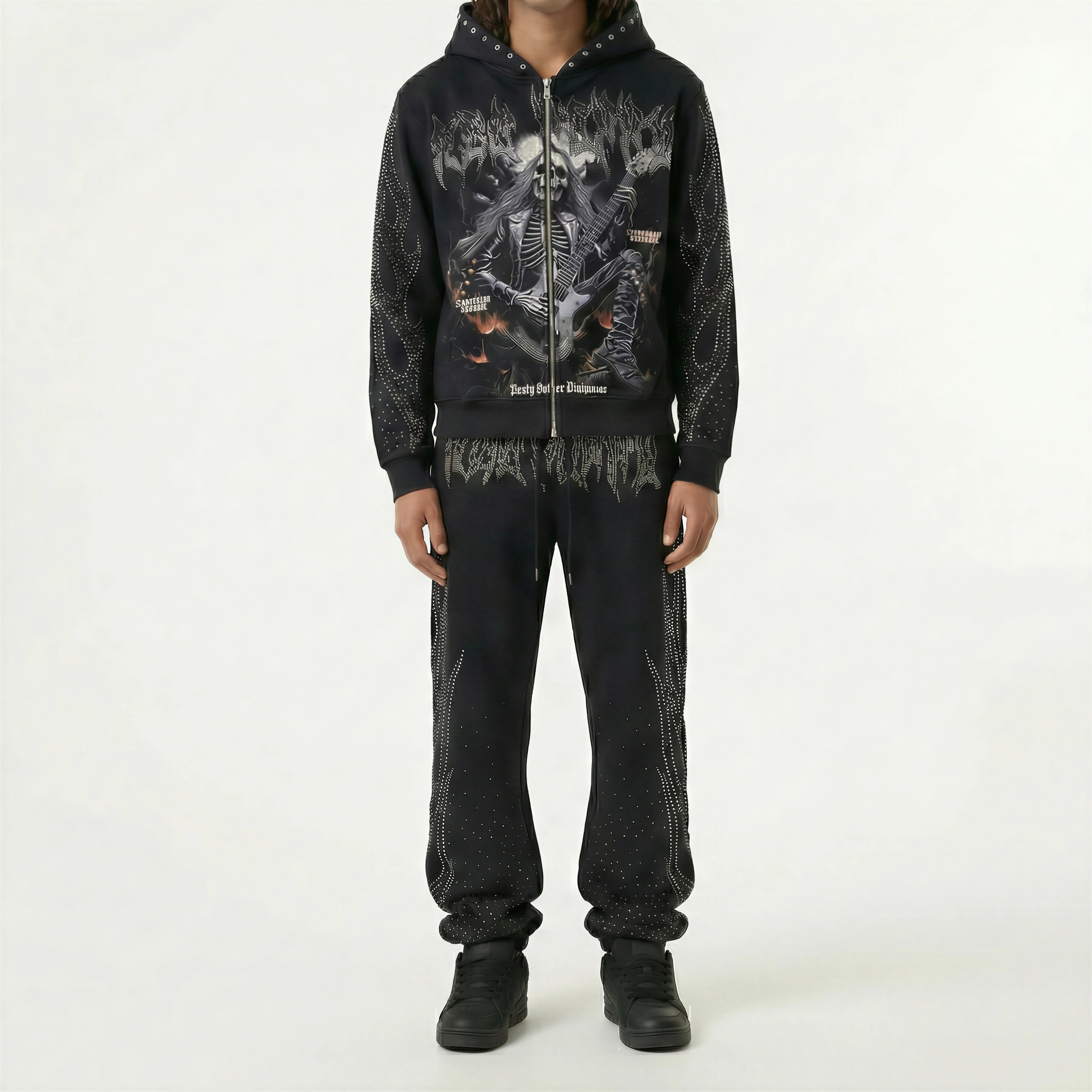 Red Poppy Sweatpants - Black