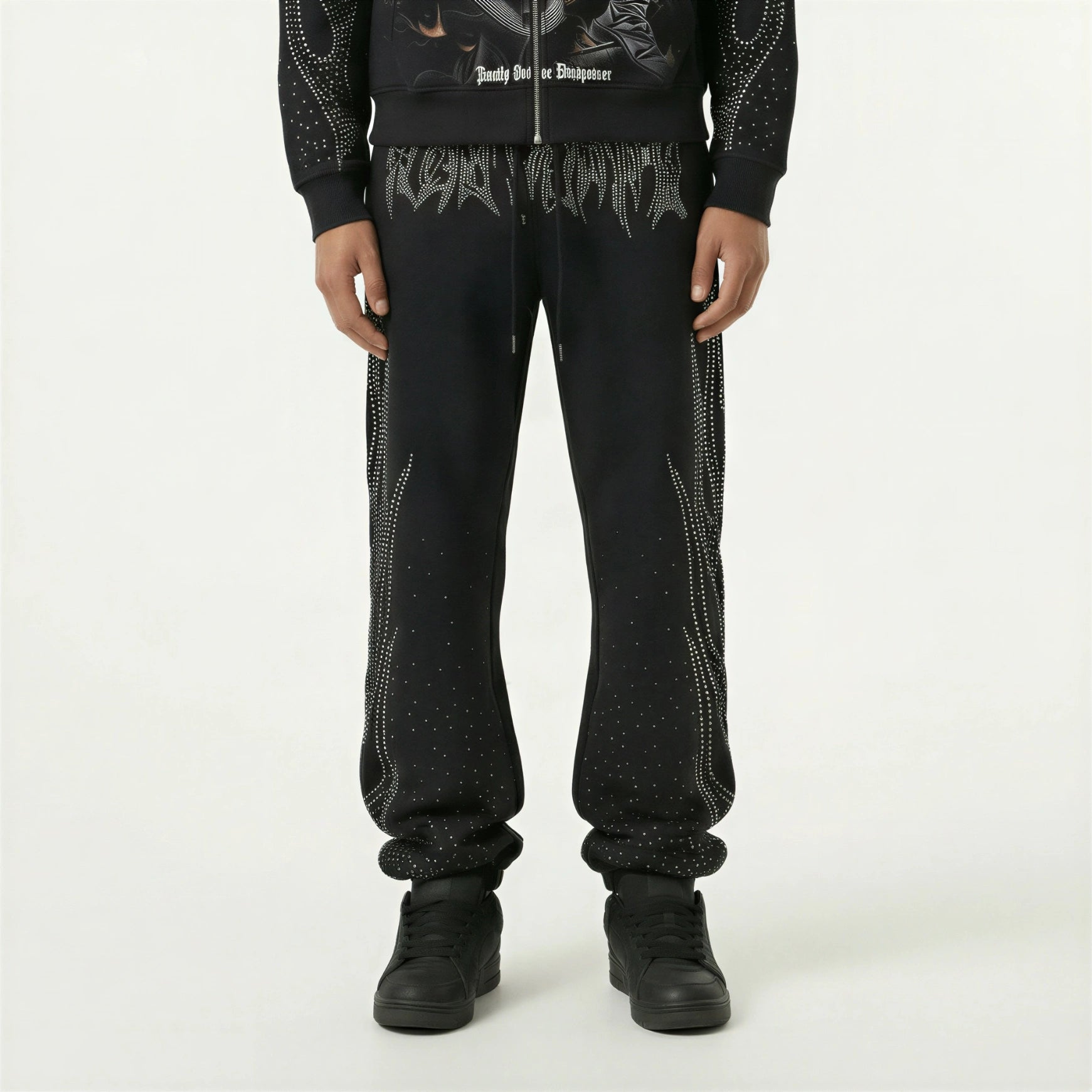 Red Poppy Sweatpants - Black