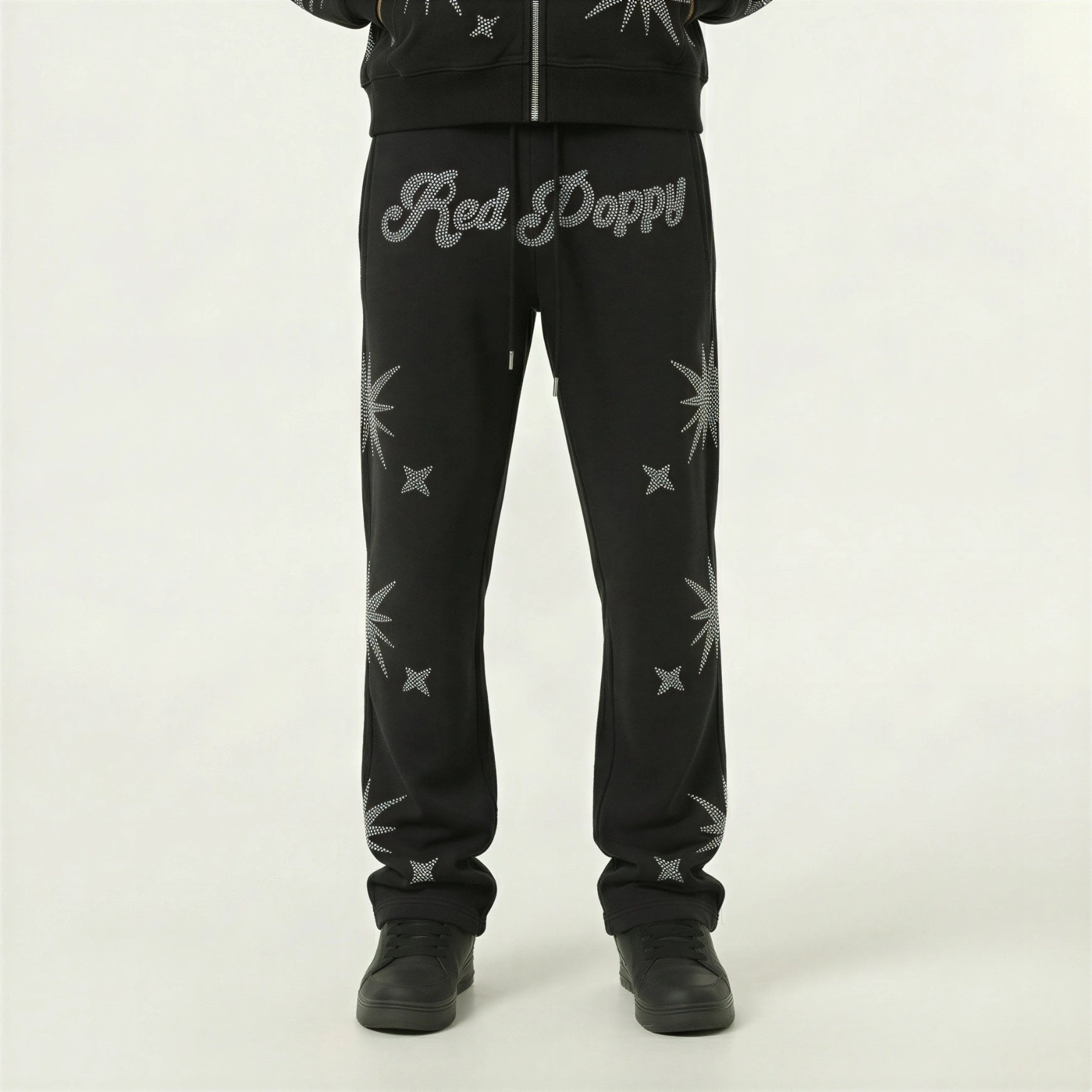 Red Poppy Sweatpants - Black