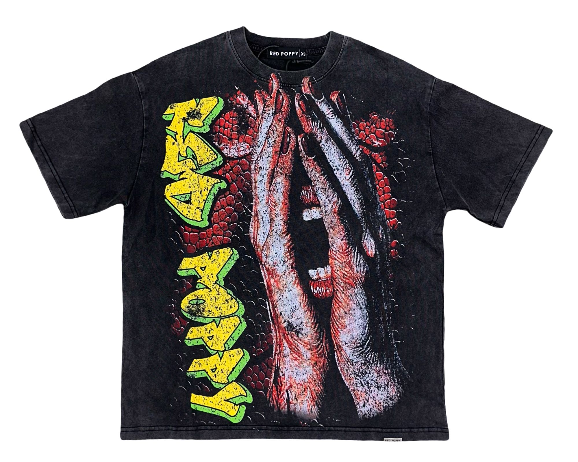 Red Poppy Men's T-Shirt - Black