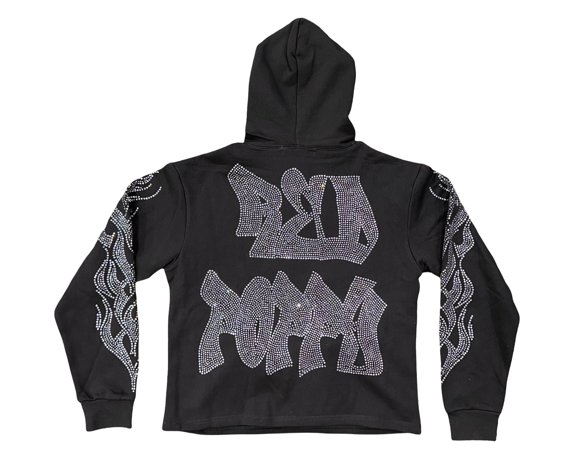 Red Poppy Hoodie for Men - Black