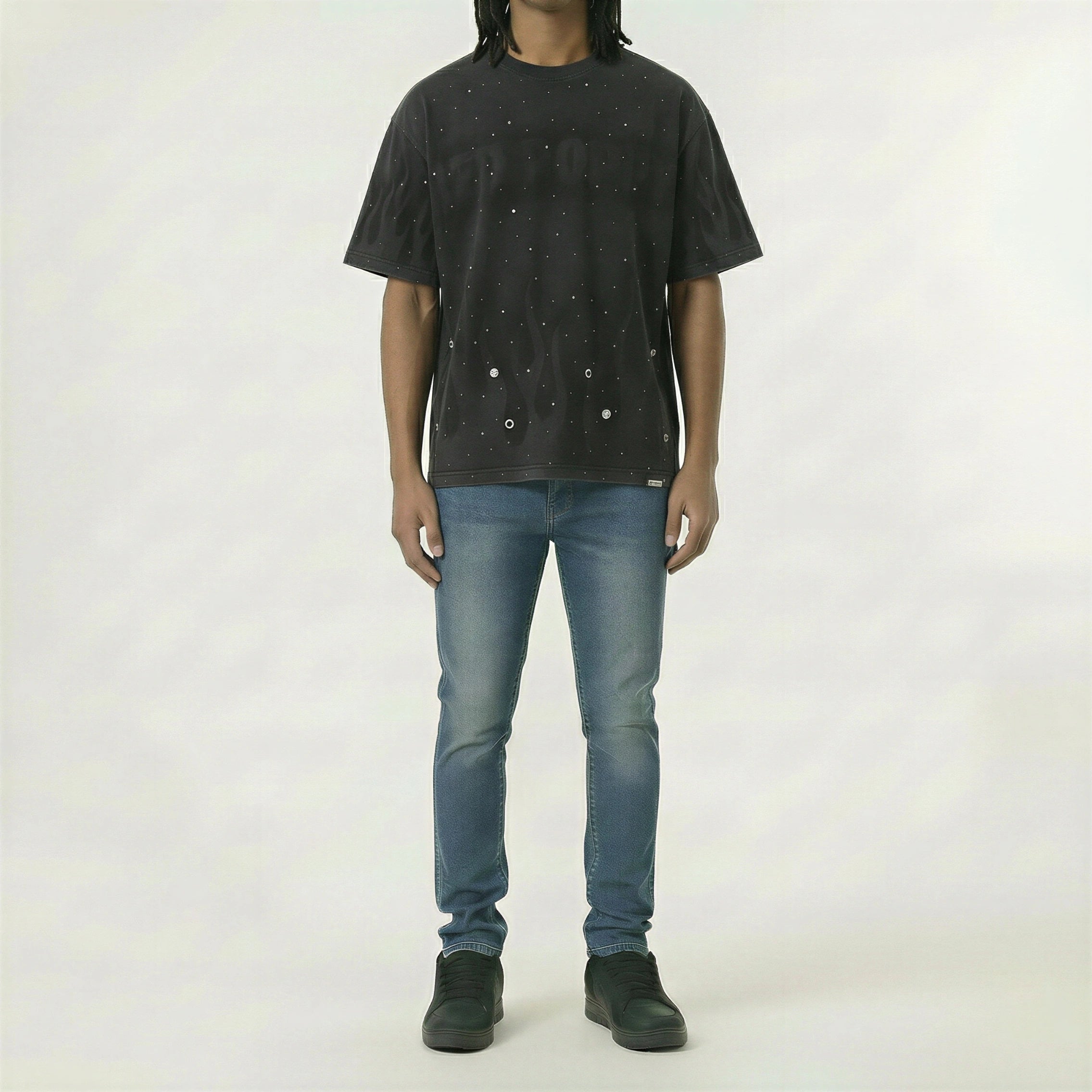 Red Poppy T-Shirt - Black