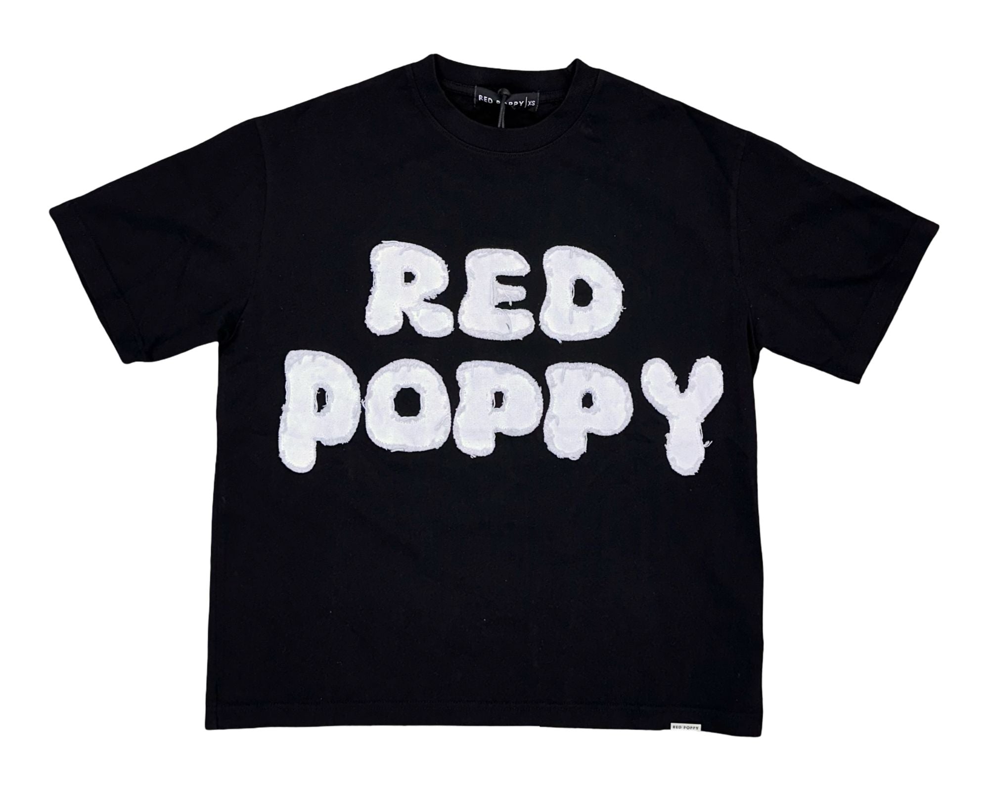 Red Poppy Men's Black T-Shirt