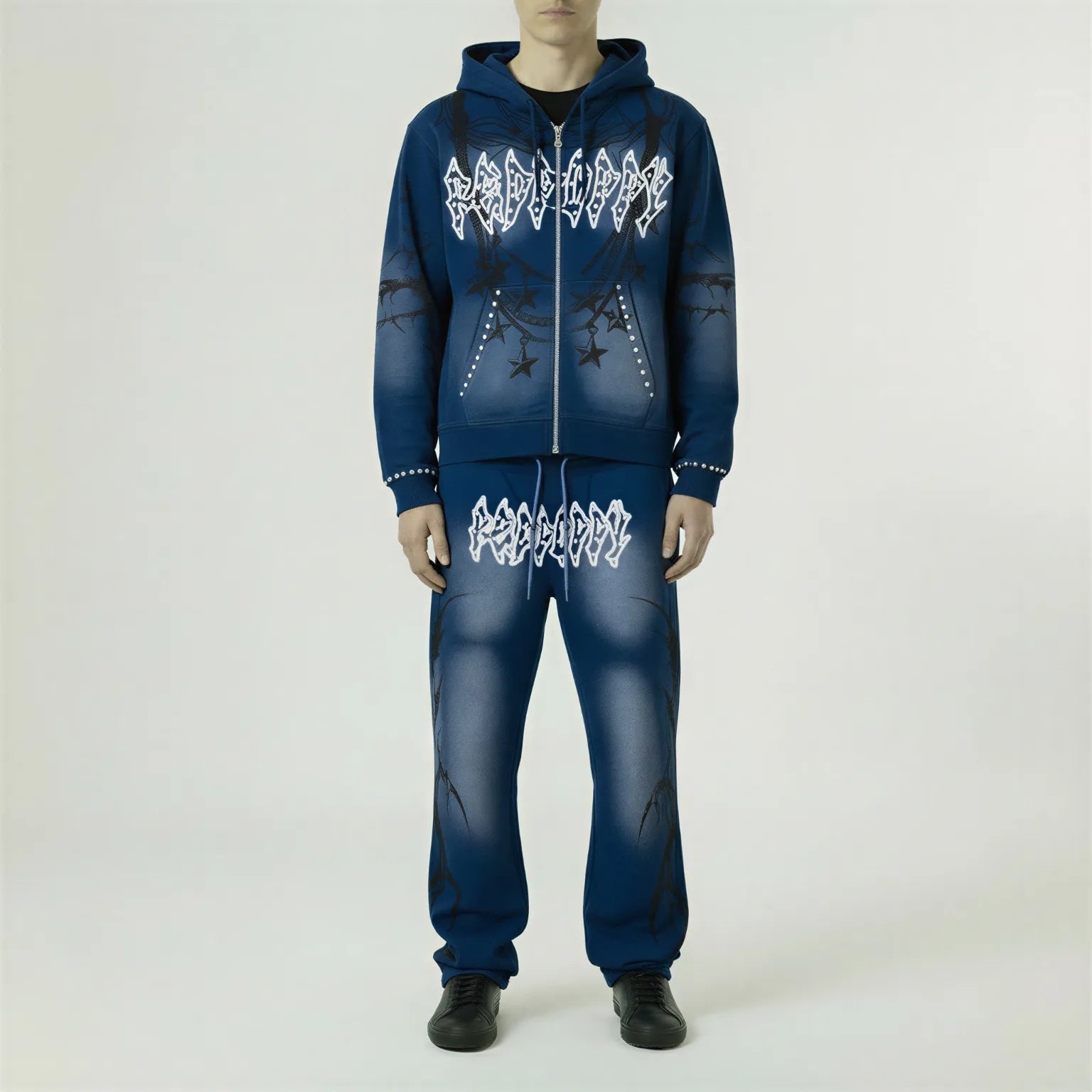 Red Poppy Hoodie - Blue