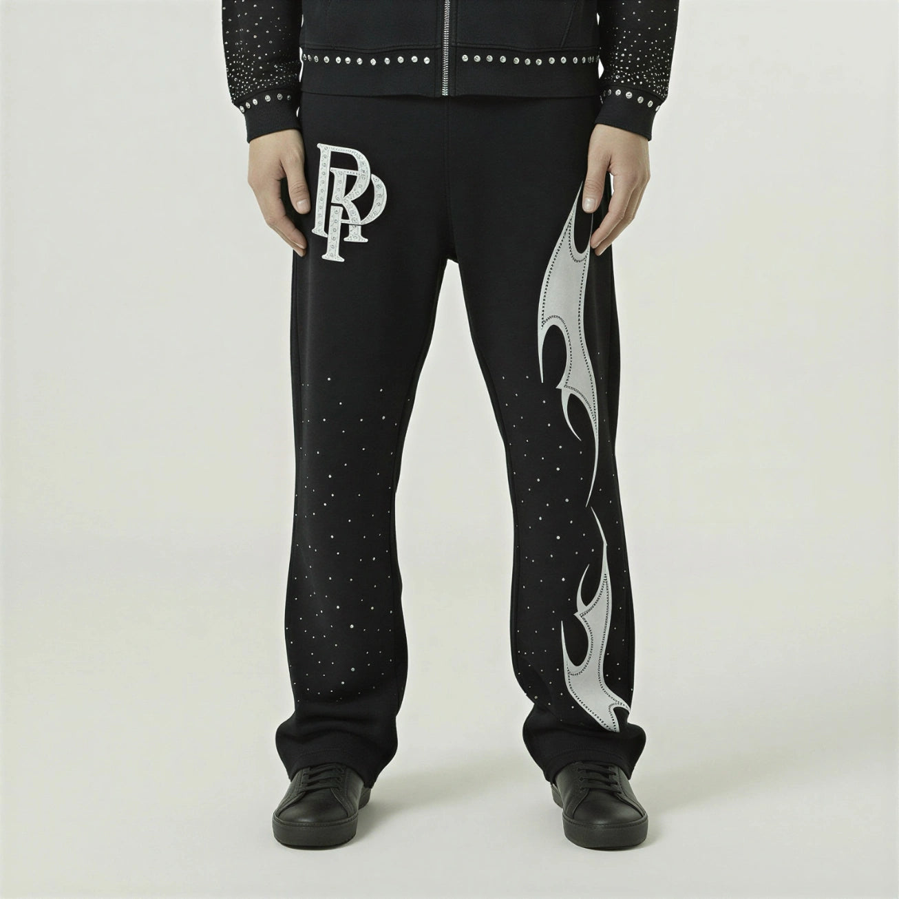 Red Poppy Sweatpants - Black