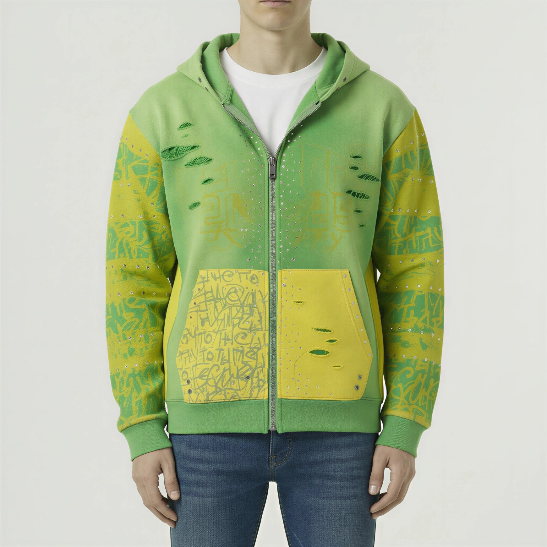 Red Poppy Hoodie - Green