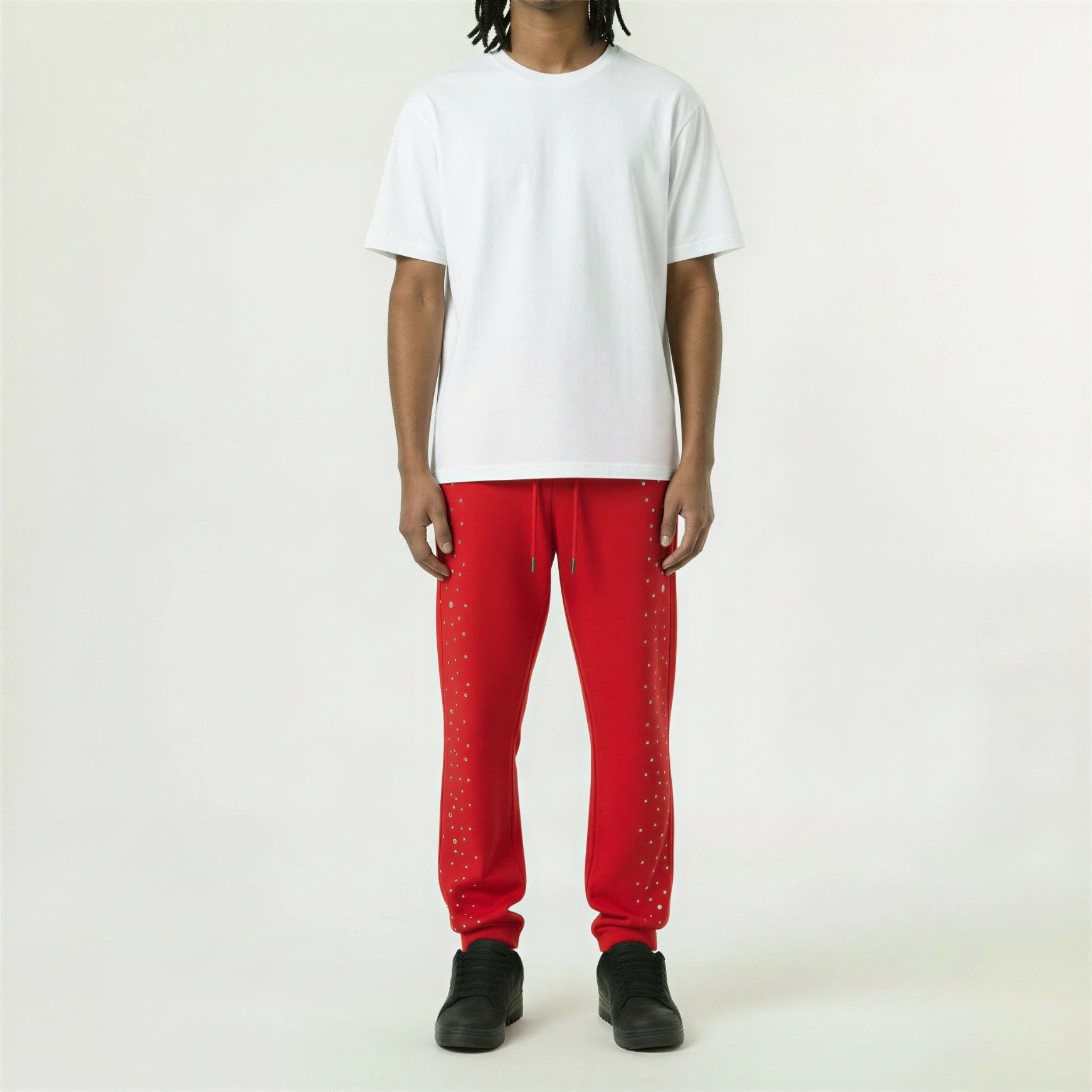 Red Poppy Sweatpants - Vibrant Red Color