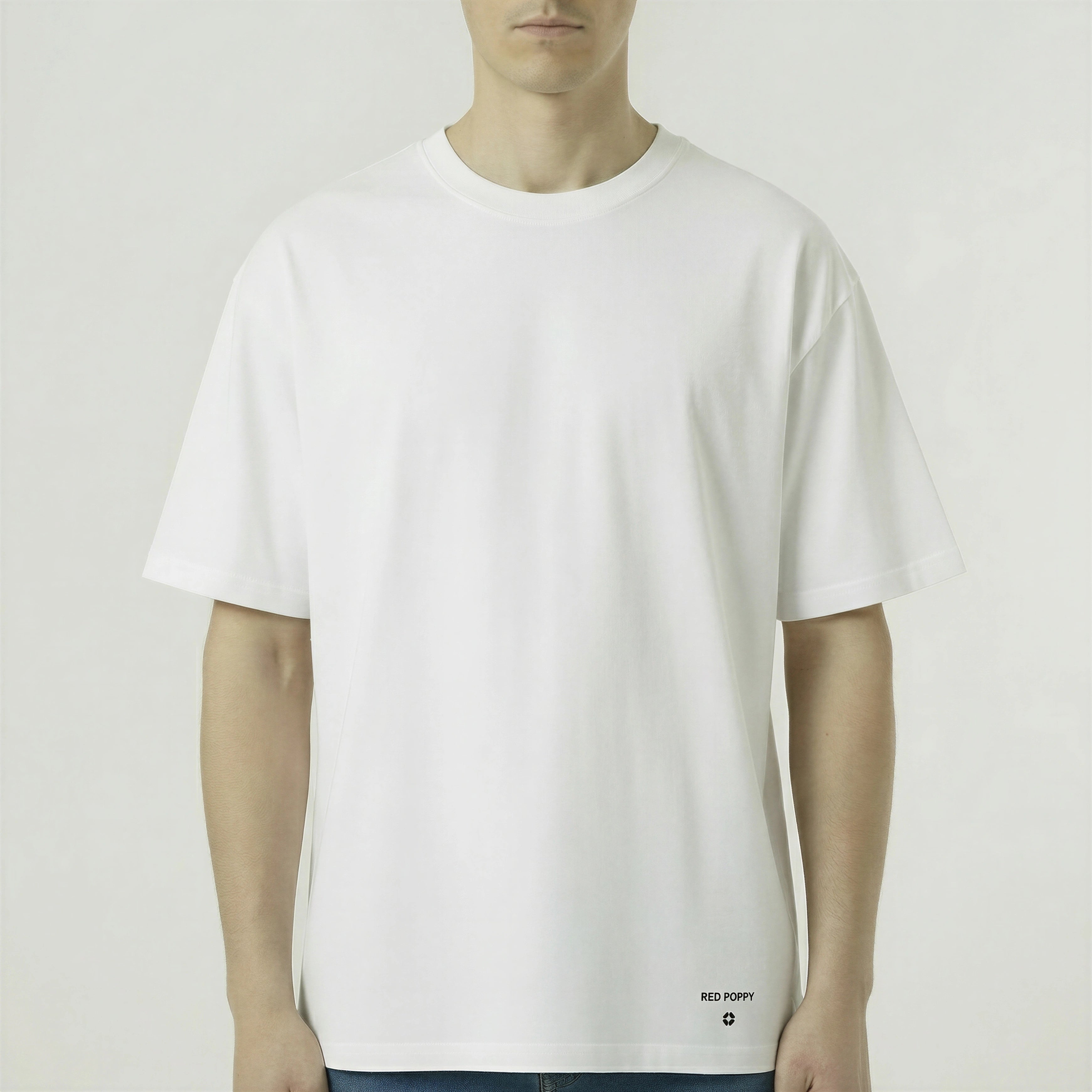 Red Poppy Comfort Fit T-Shirt - White