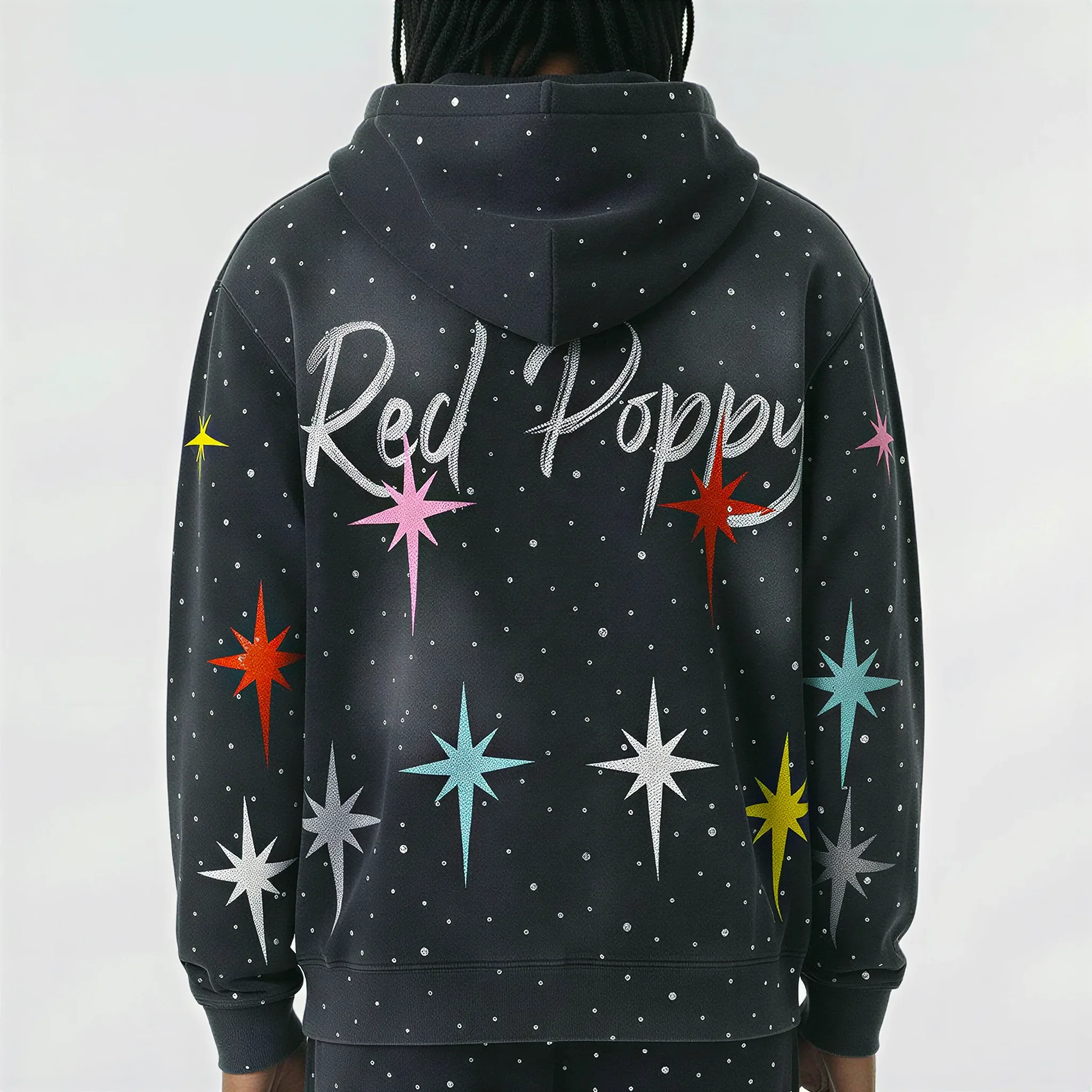 Red Poppy Starburst Hoodie - Graphic