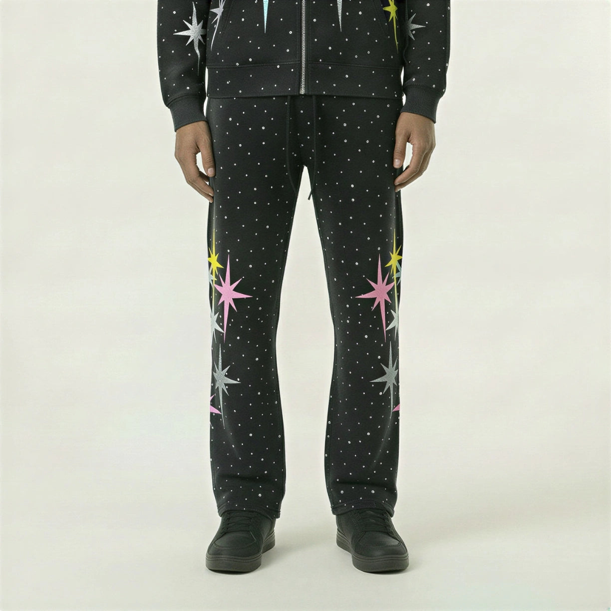 Red Poppy Sweatpants - Black