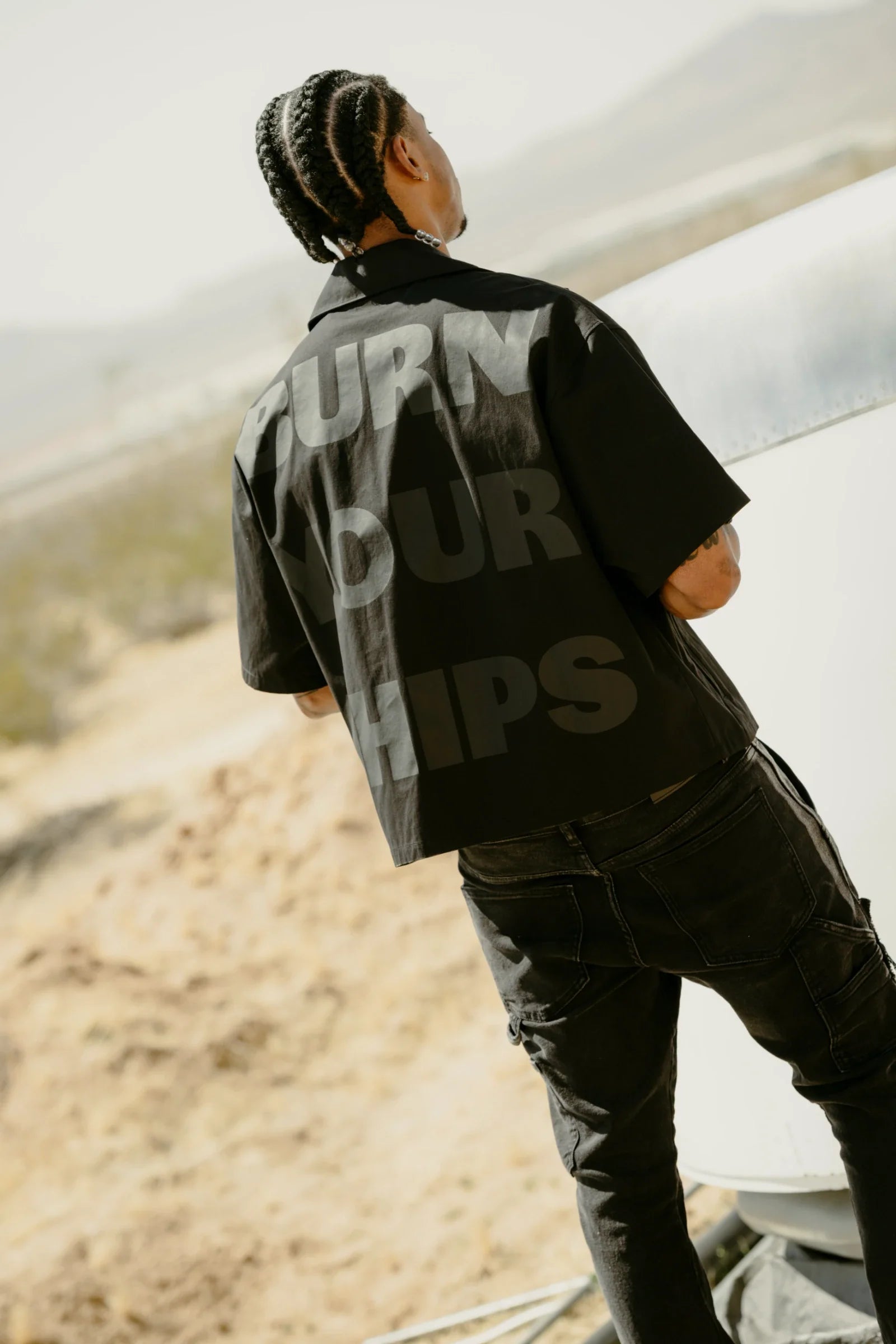 Silnt Chptrs Back Print Shirt - Oversized