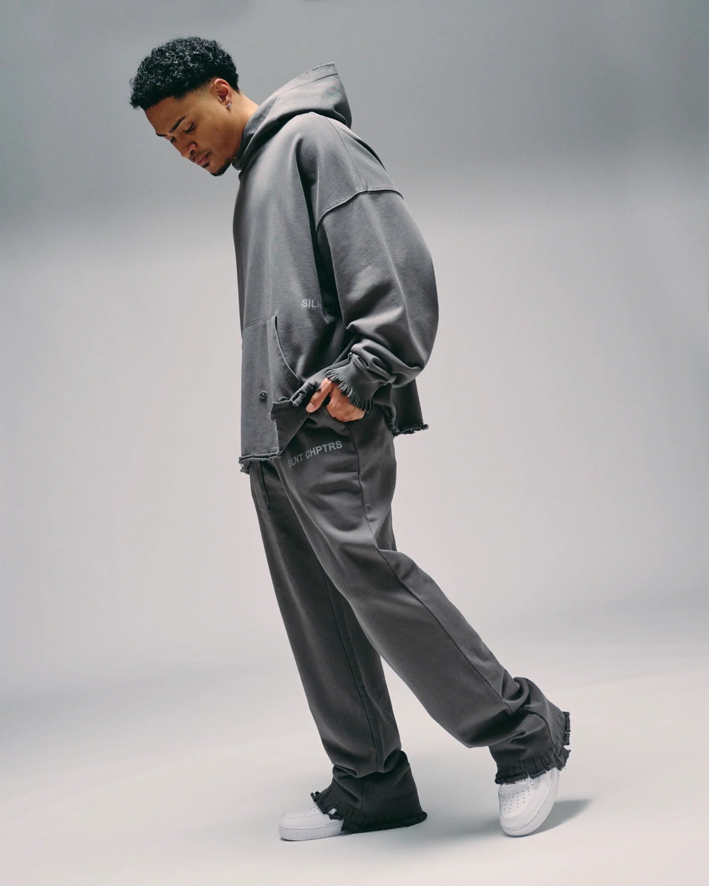 Silnt Chptrs Back Graphic Hoodie - Distressed