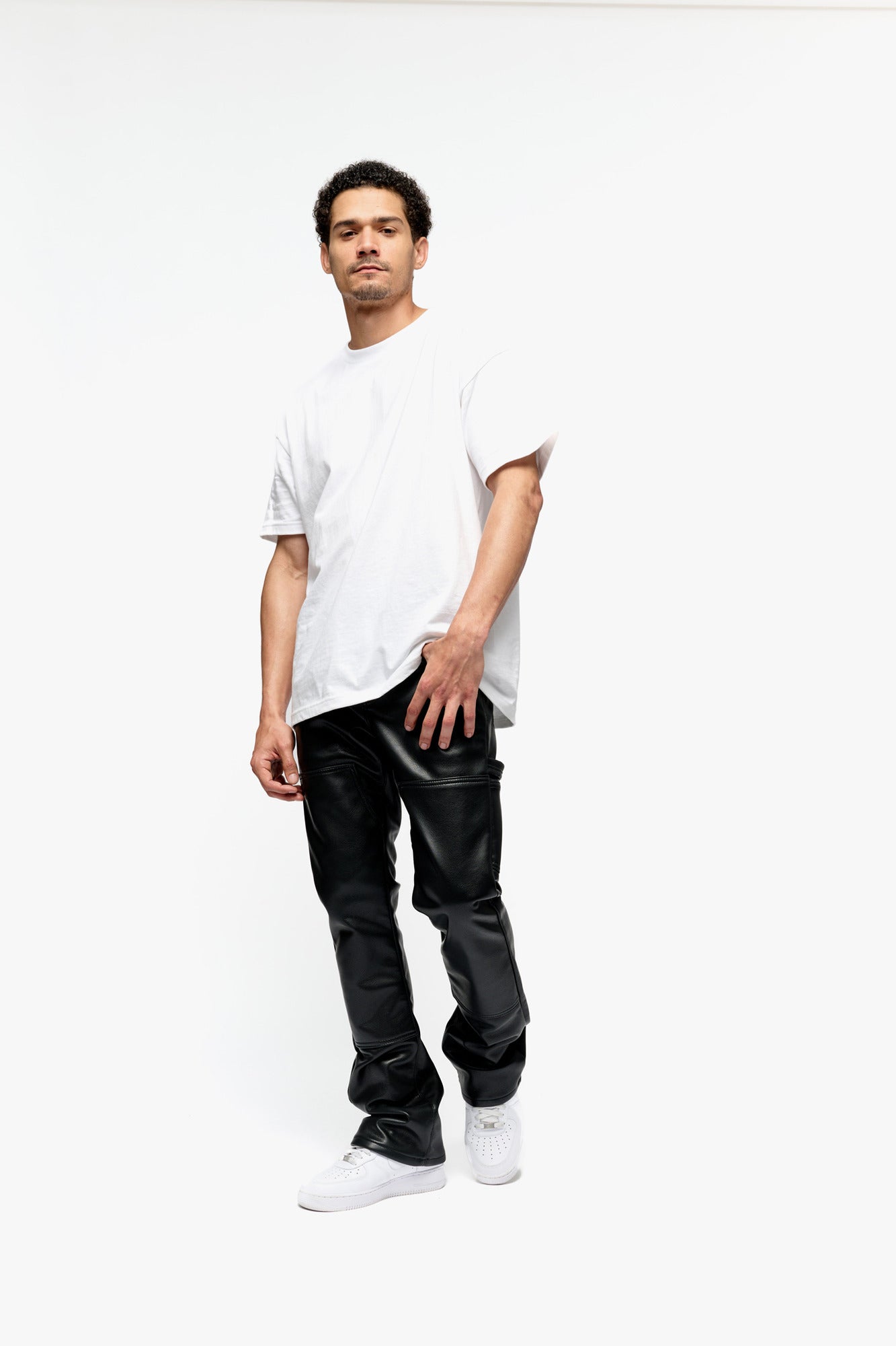 Silnt Chptrs Cuero Jeans - Stacked Black Leather