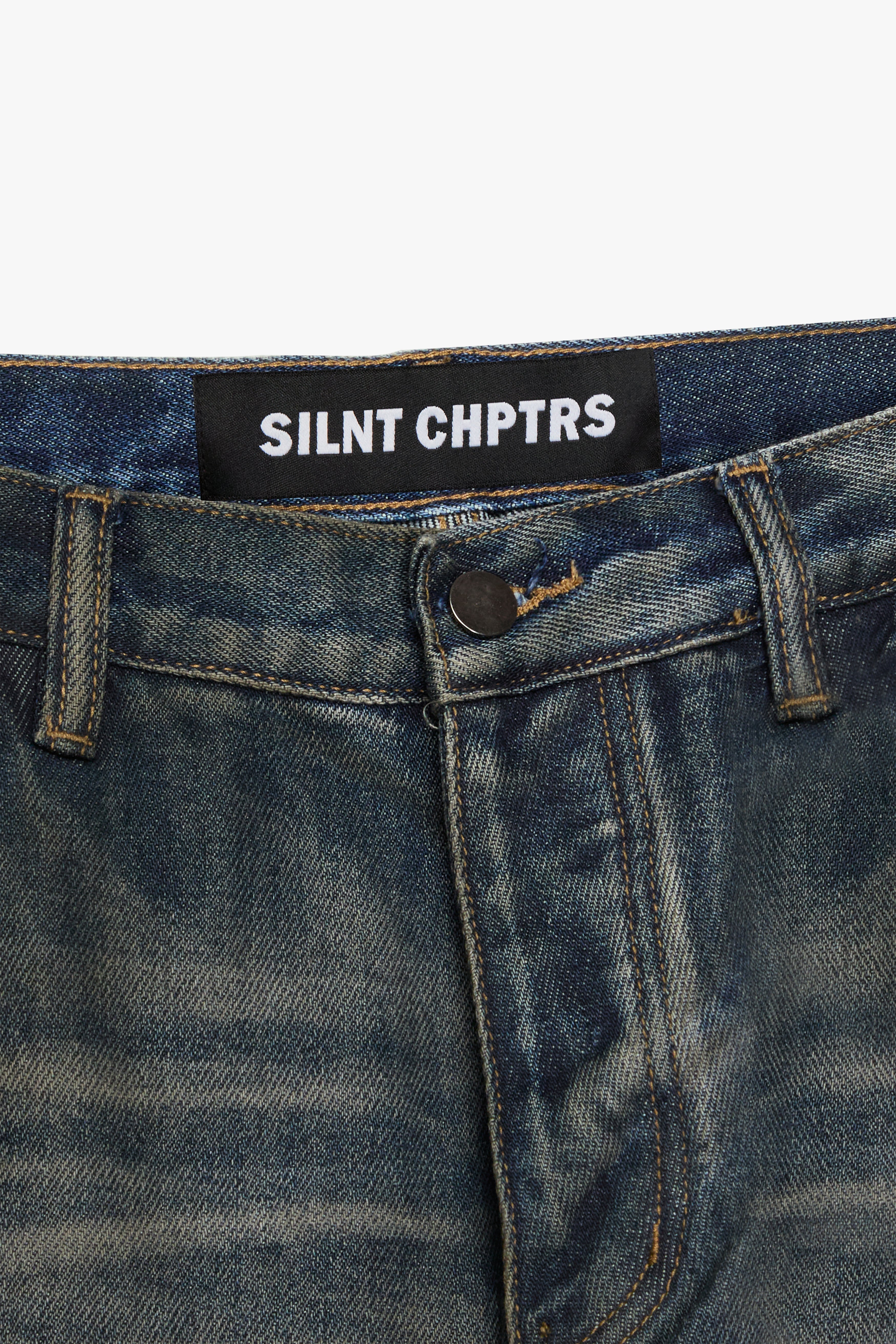 Silnt Chptrs Wise Oil Jeans - Distressed Oil Washed