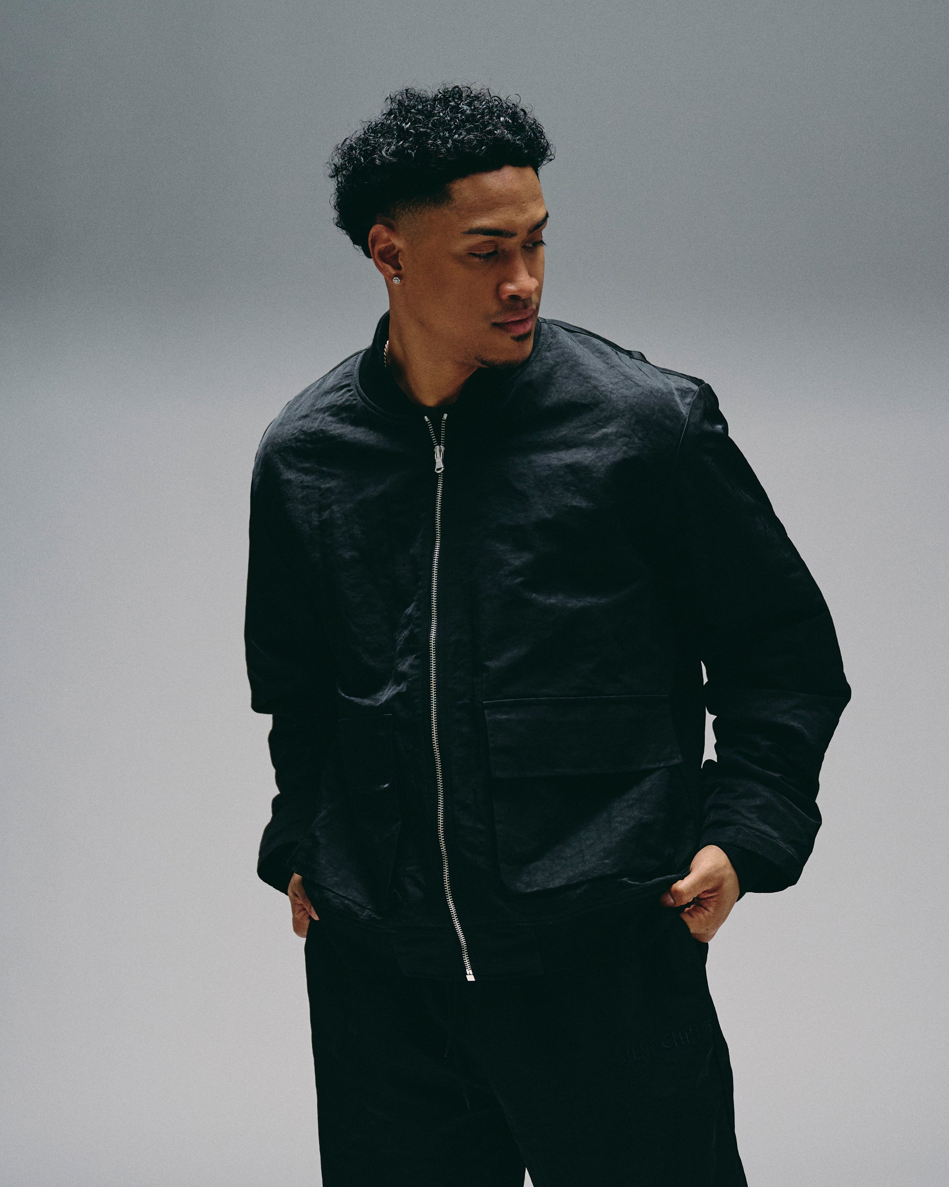 Silnt Chptrs "Coach" Bomber Jacket - Black