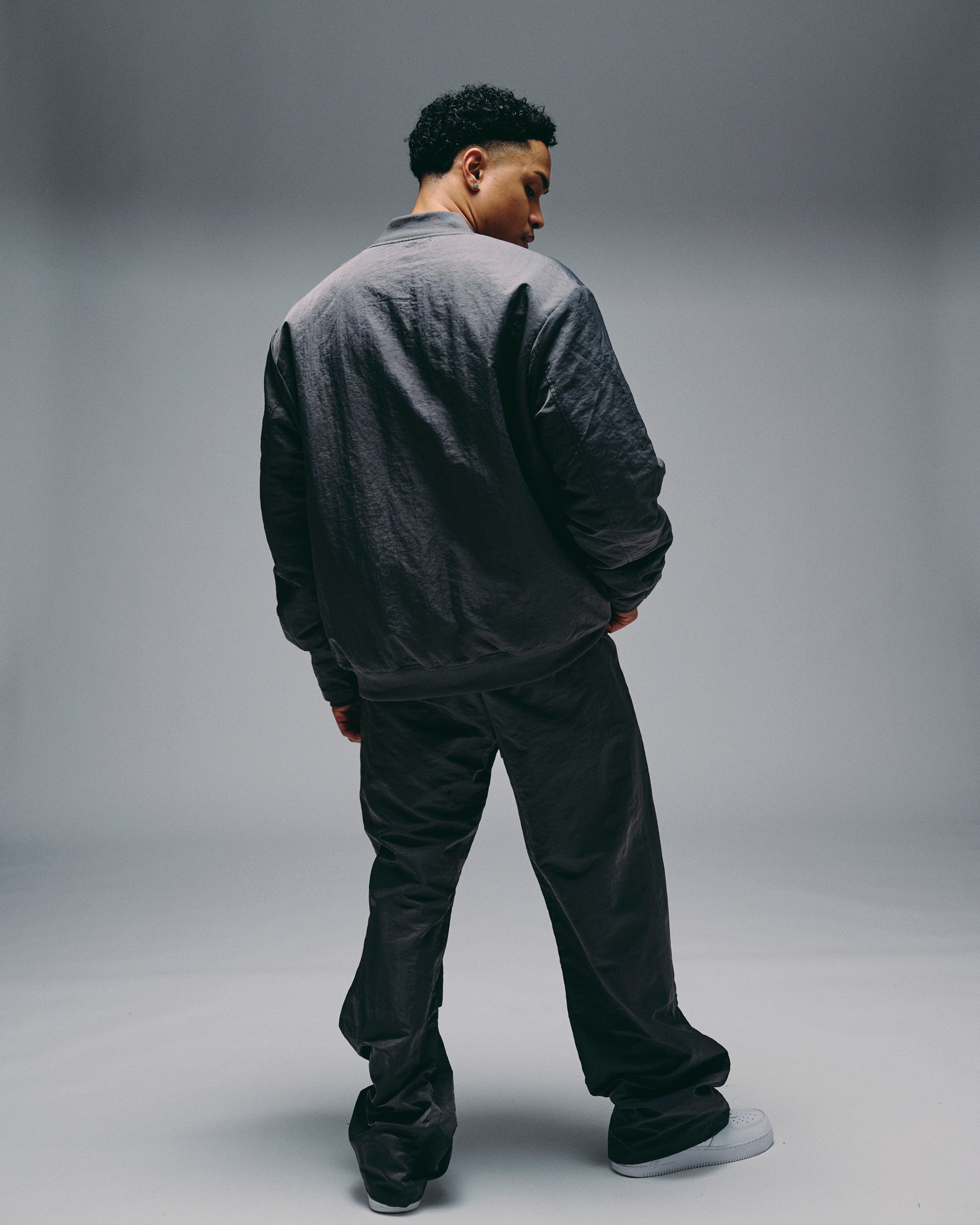 Silnt Chptrs "Coach" Bomber Jacket - Gray