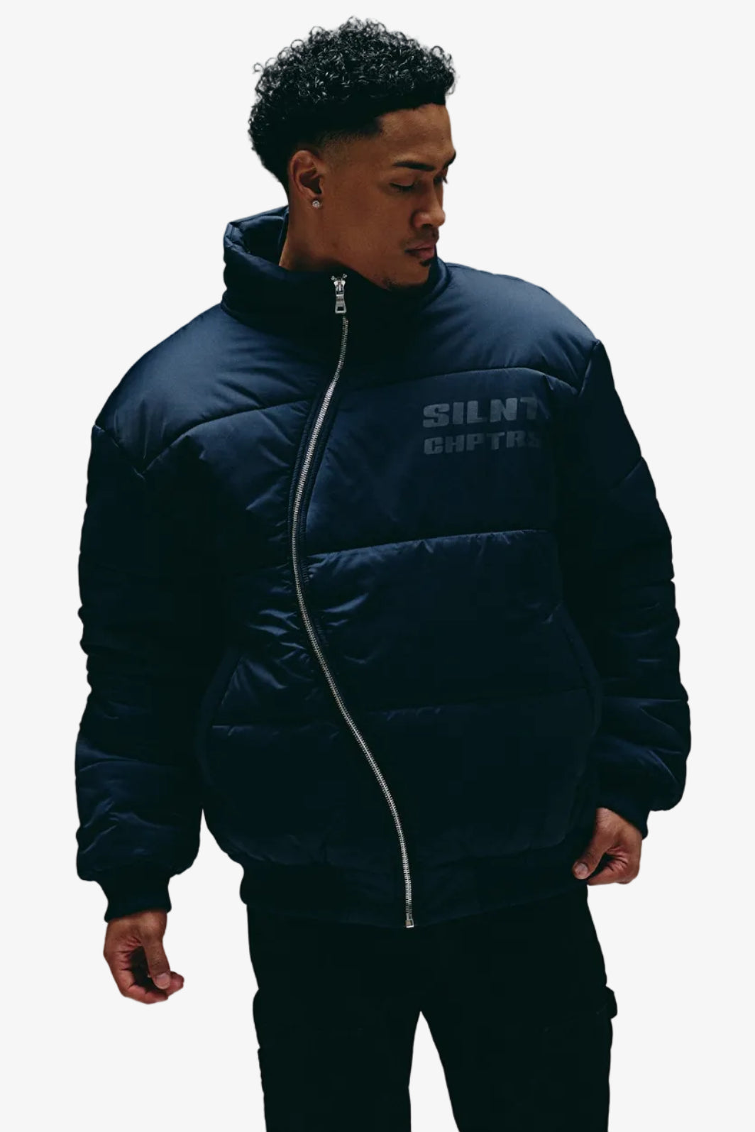 Silnt Chptrs Irregular Puffer Jacket - Off-Center Zip
