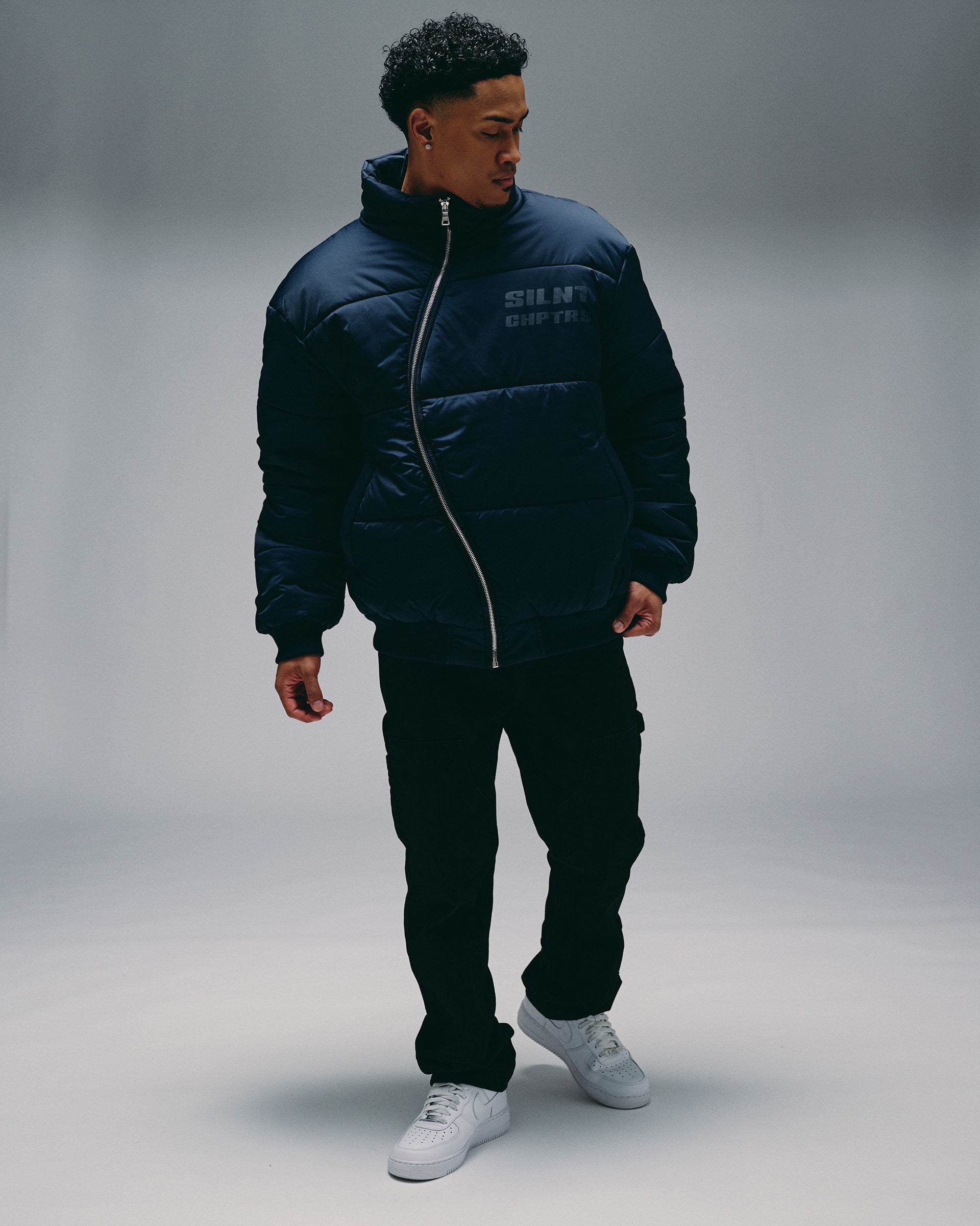 Silnt Chptrs Irregular Puffer Jacket - Off-Center Zip