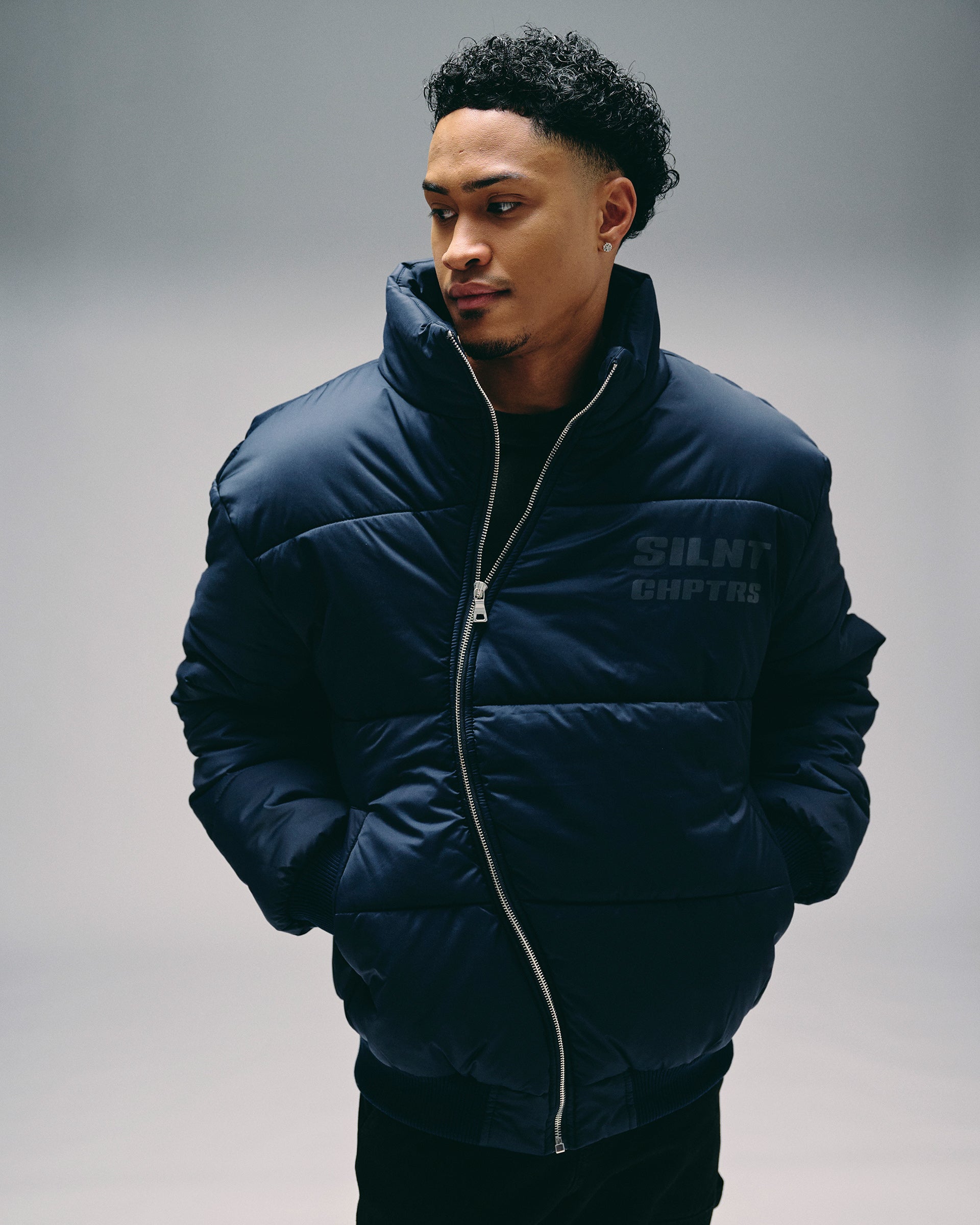 Silnt Chptrs Irregular Puffer Jacket - Off-Center Zip