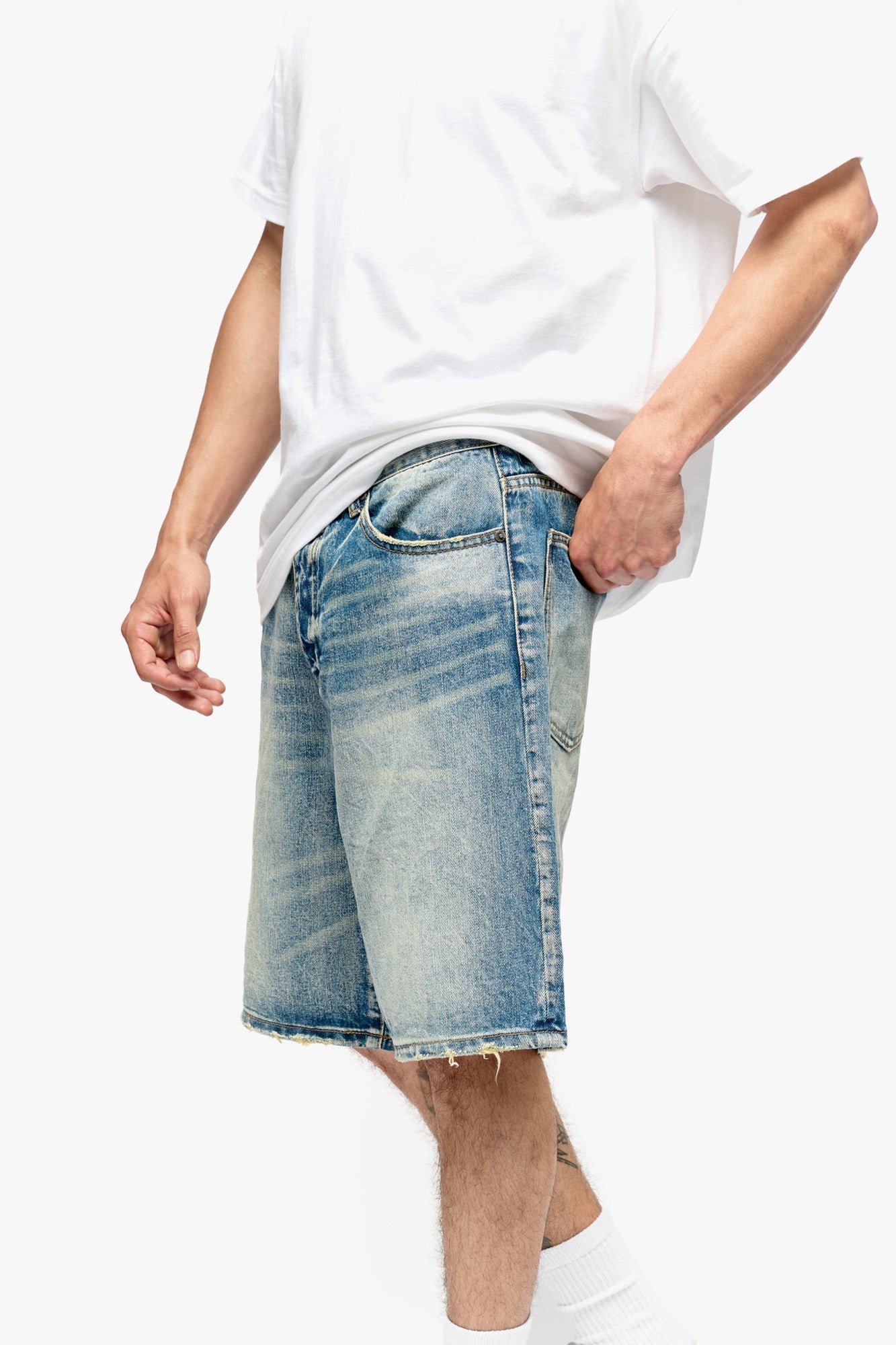 Silnt "Chptrs" Men's Shorts - Medium Blue Washed