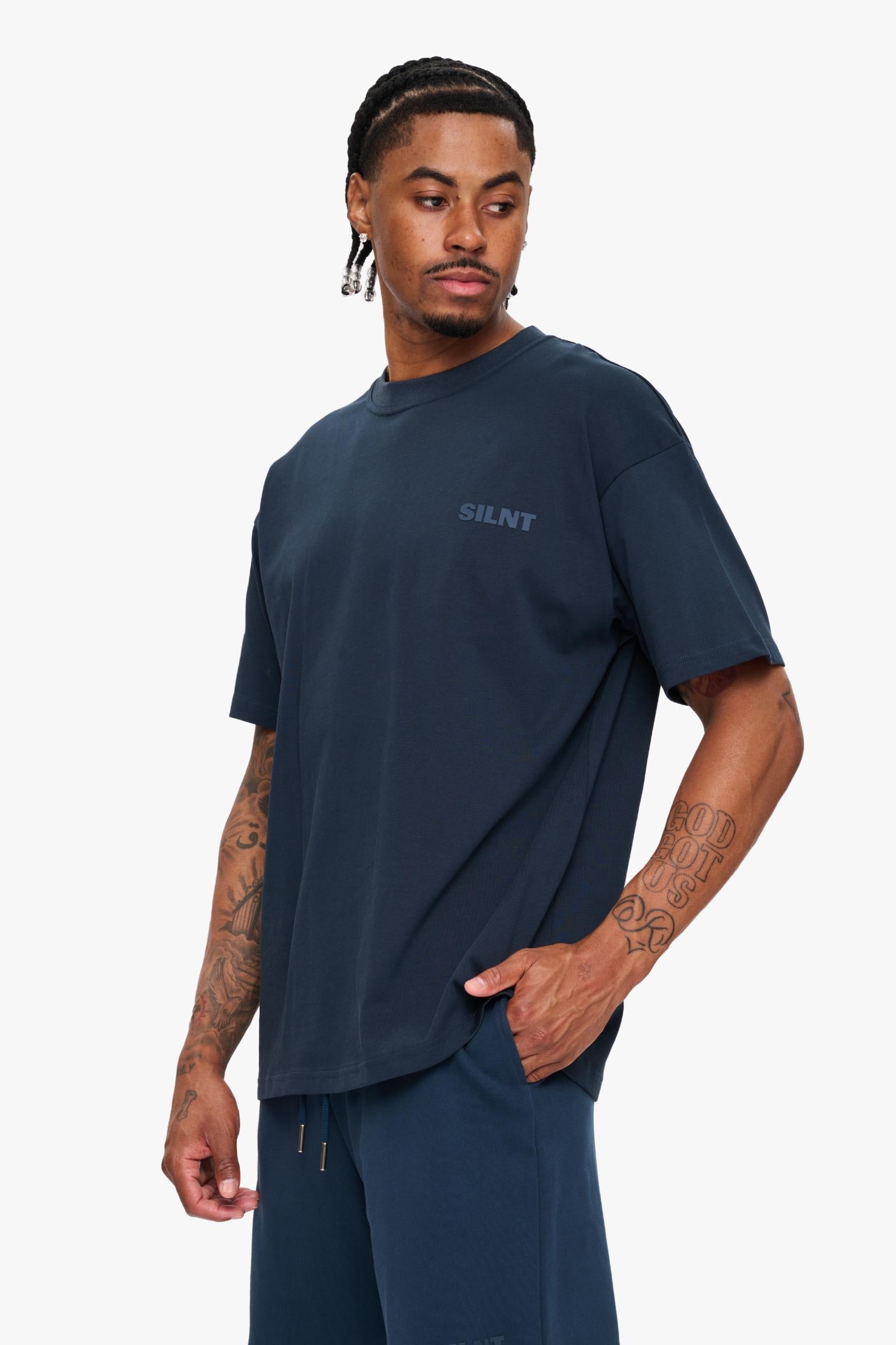 Silnt Chptrs "Hush" T-Shirt - Navy