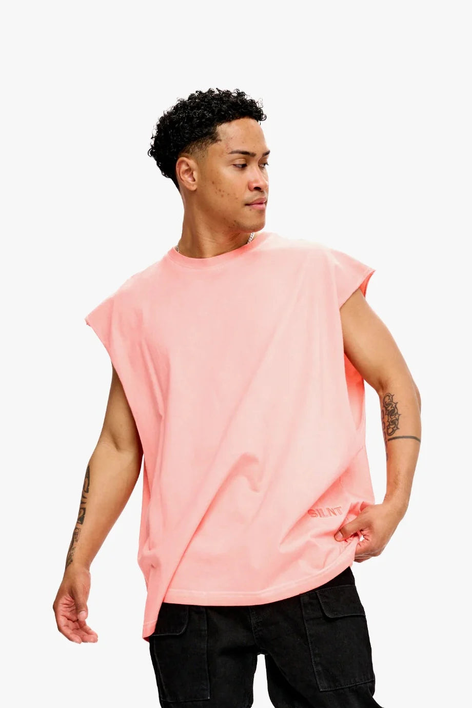 Silnt Chptrs Raw Edge Tee - Oversized