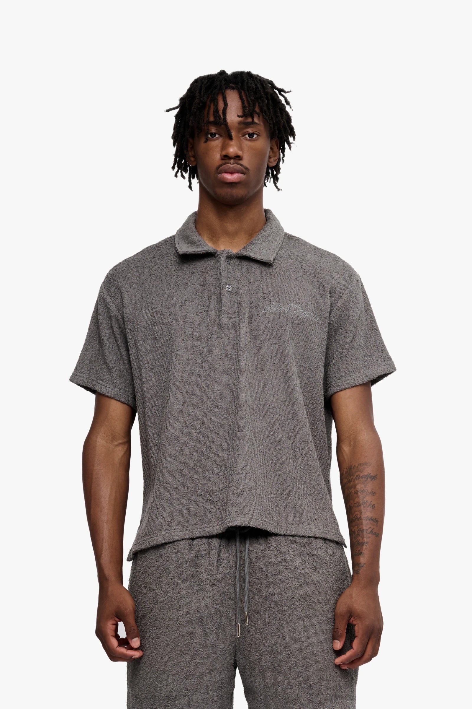 Silnt Chptrs Terry Polo Shirt - Embroidered